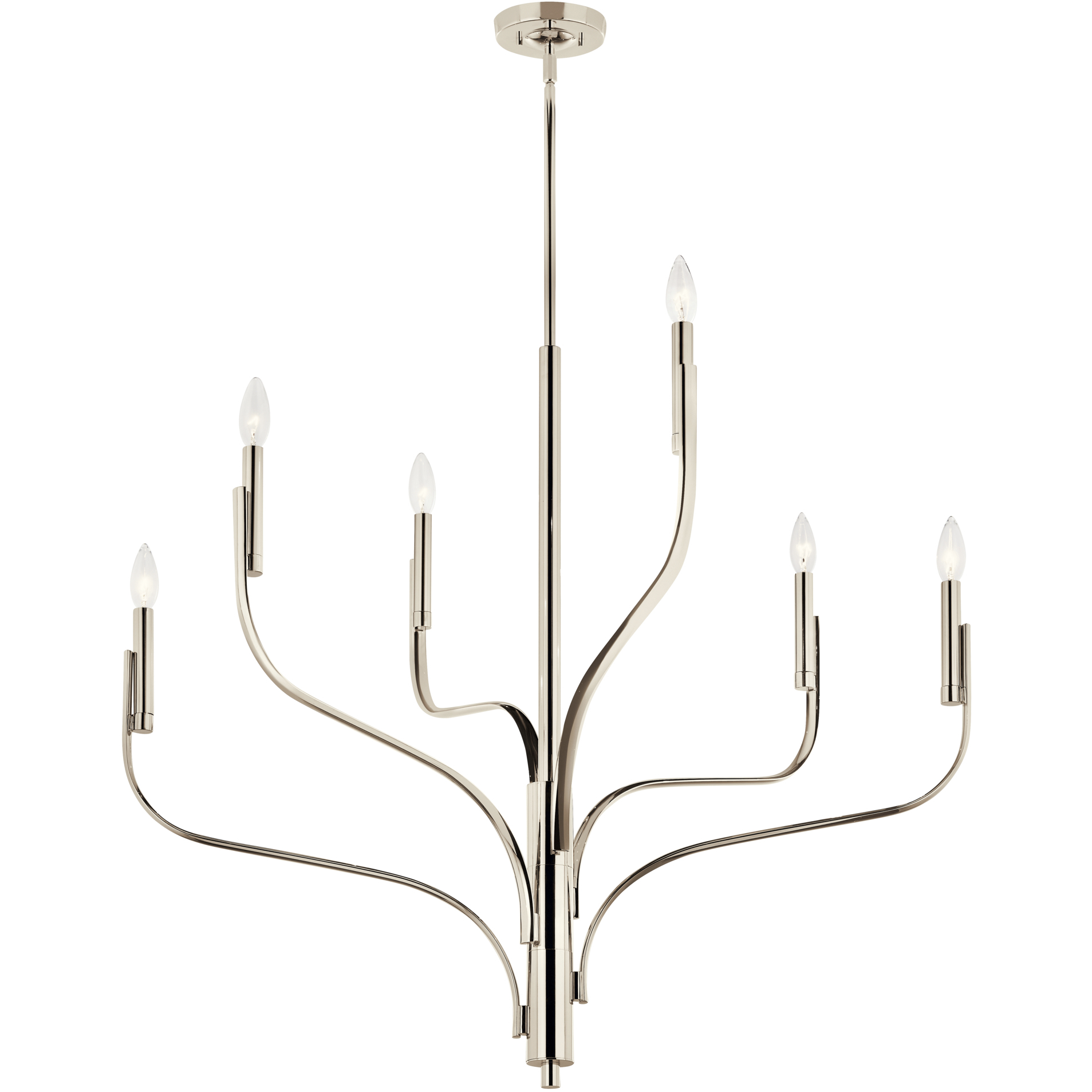 Livadia 6 Light Polished Nickel Chandelier Ceiling Light, 1 Tier Medium