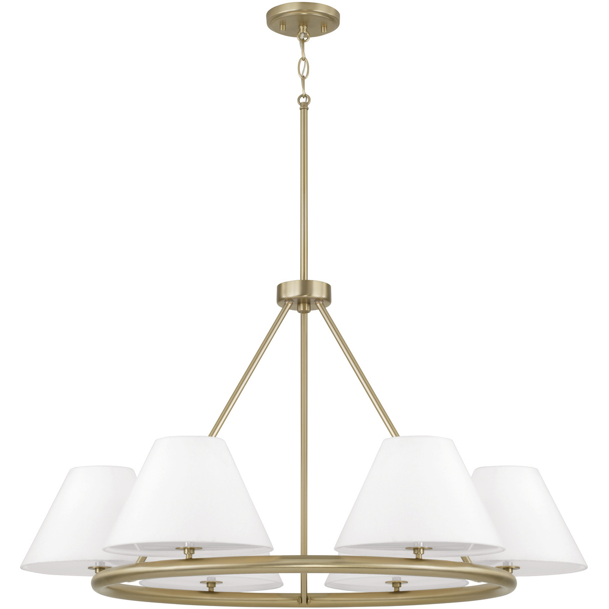 Parson 6 Light 35 inch Matte Brass Chandelier Ceiling Light