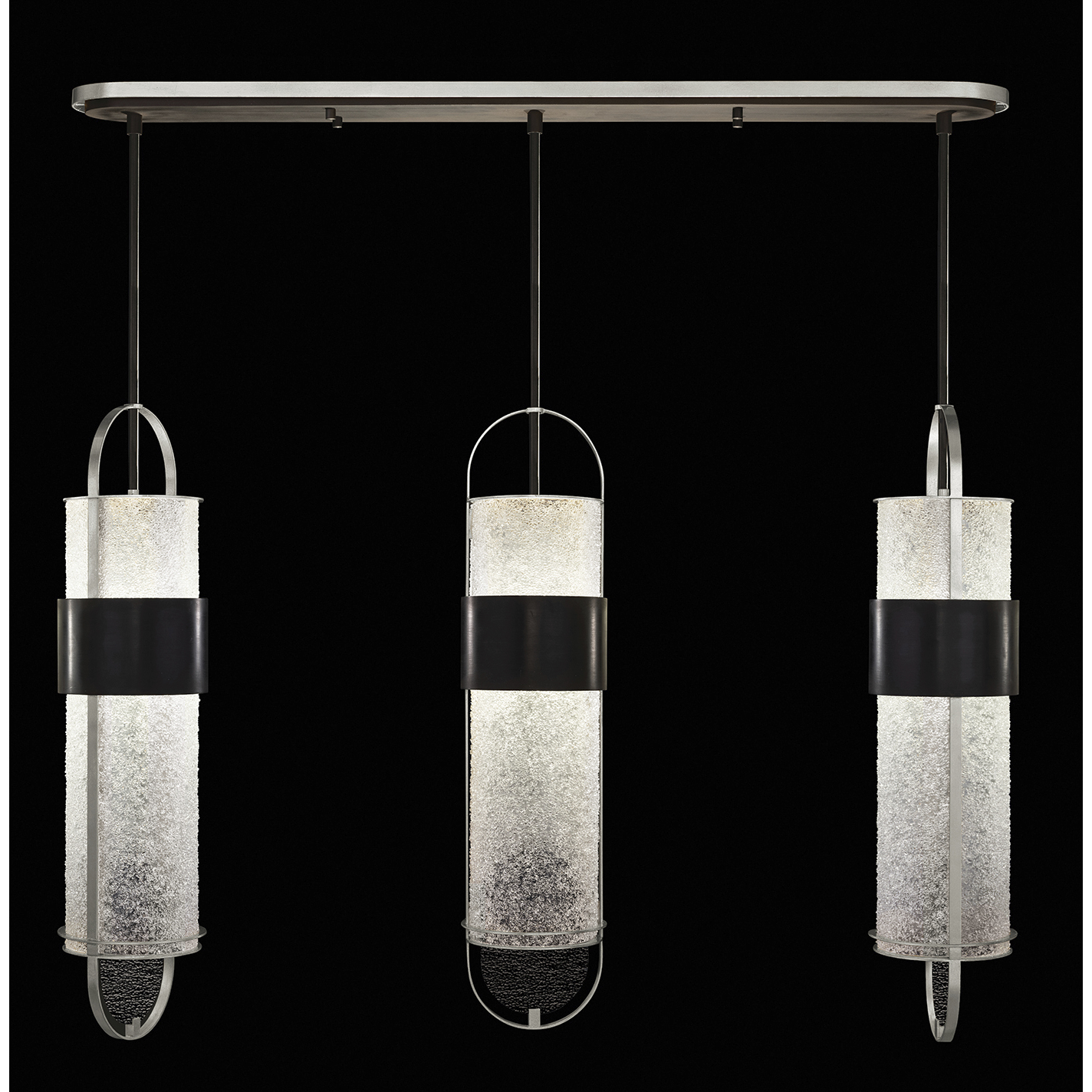 Bond LED 48 inch Black and Silver Pendant Ceiling Light