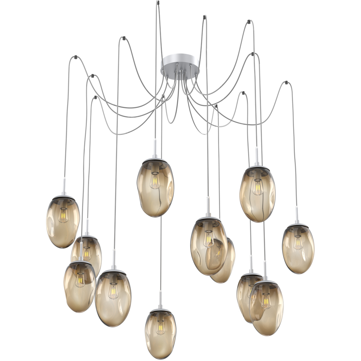 Meteo 12 Light 17 inch Classic Silver Swag Multi-Pendant Ceiling Light in Bronze