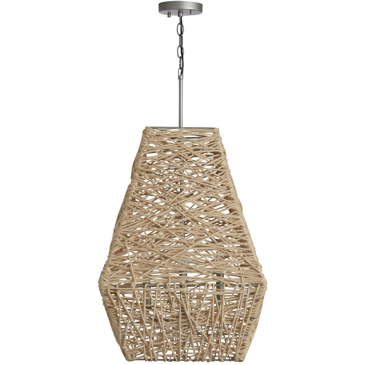 Finley 4 Light 19 inch Natural Jute and Grey Pendant Ceiling Light