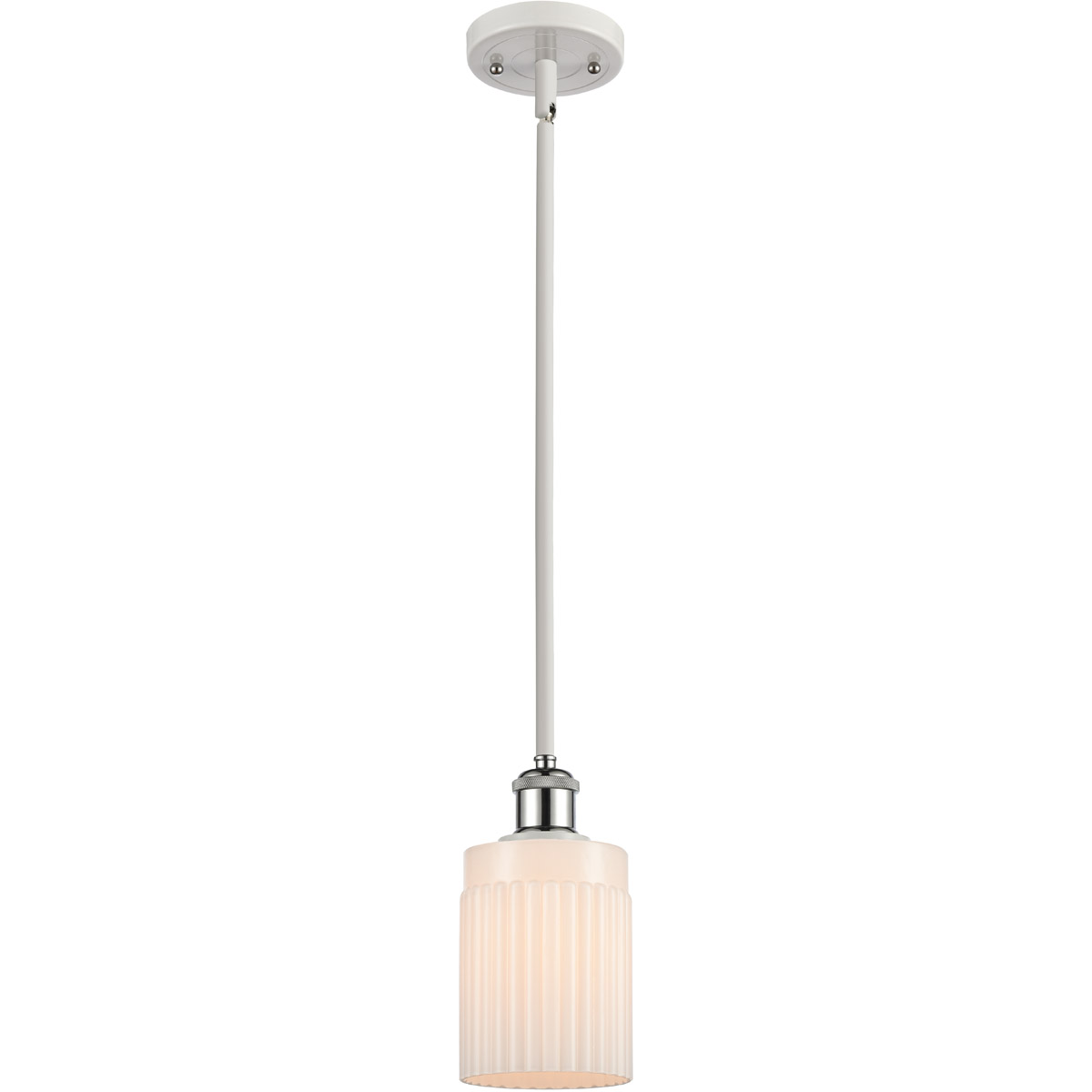 Ballston Hadley LED 5 inch White and Polished Chrome Pendant Ceiling Light in Matte White Glass, Ballston