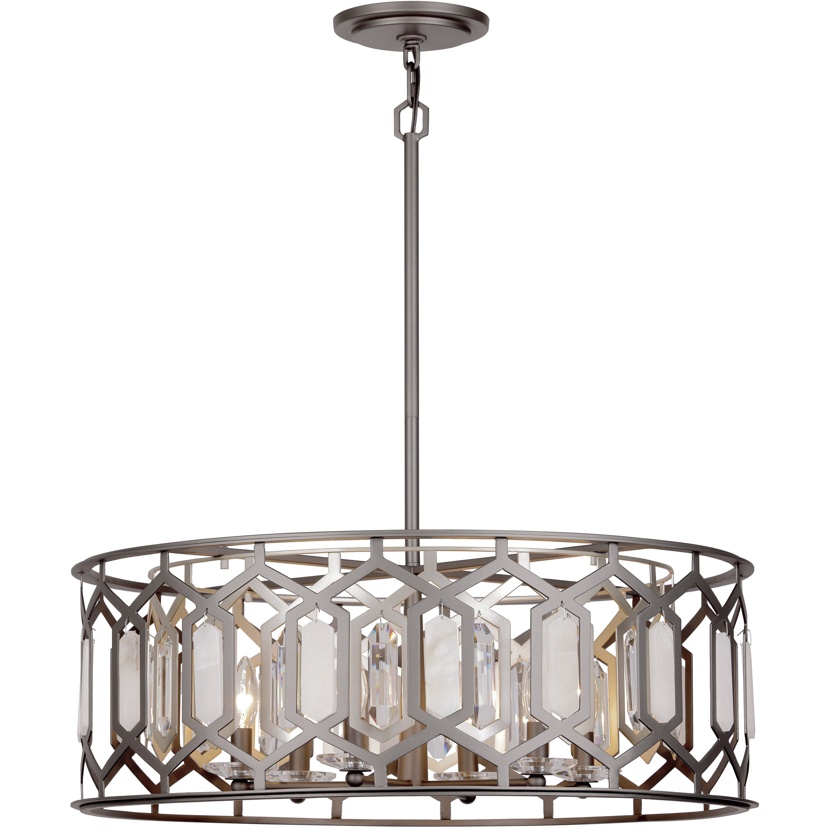 MinkaLavery 3587795 Hexly 6 Light 28 inch Bronze and Sultry Silver