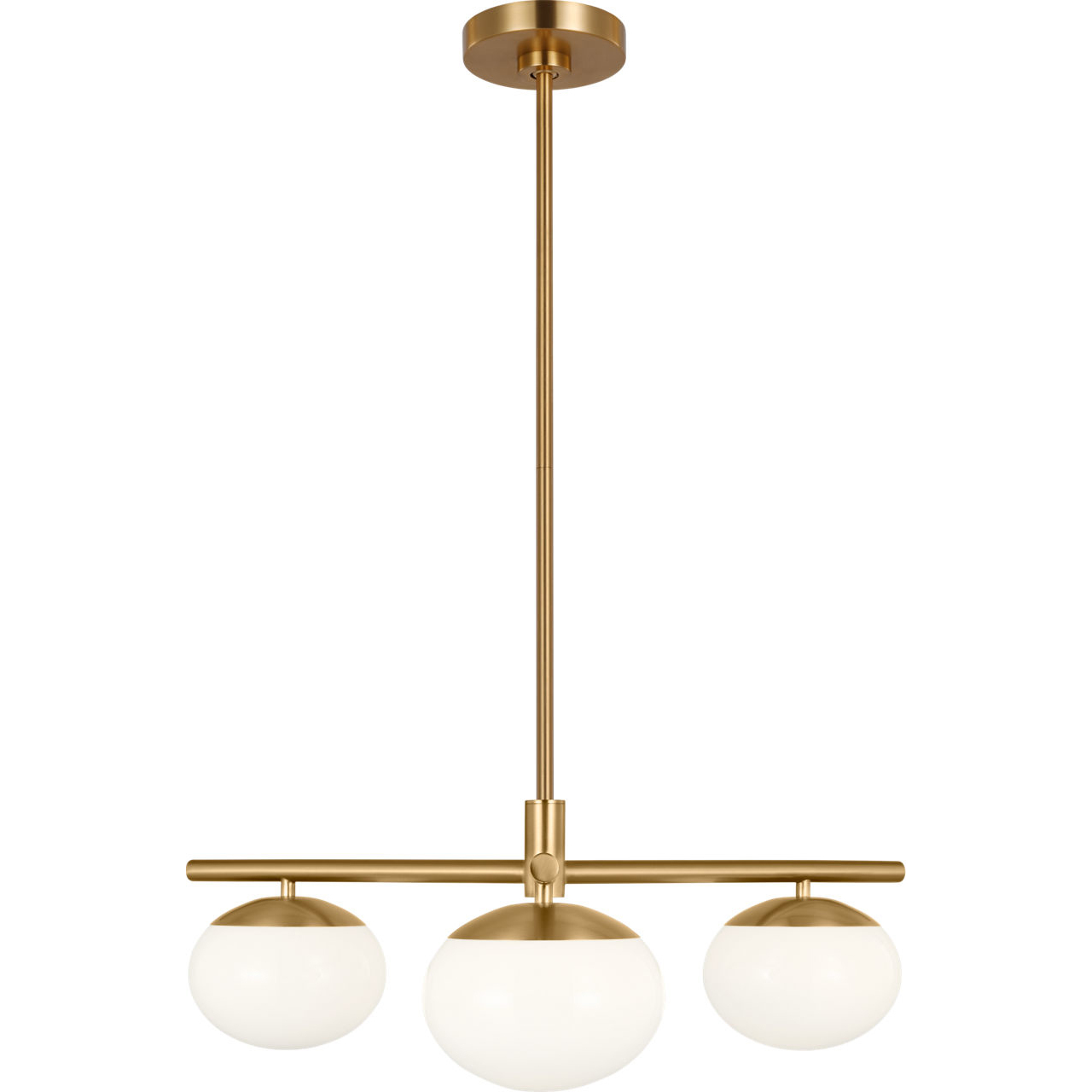 ED Ellen DeGeneres Lune 3 Light 27.38 inch Burnished Brass Semi-Flush Mount Ceiling Light