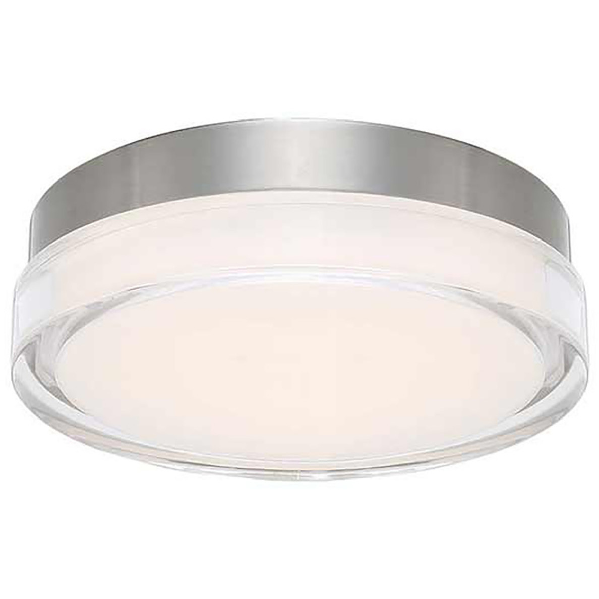 Dot LED 12.13 inch Stainless Steel Flush Mount Ceiling Light in 3000K, dweLED