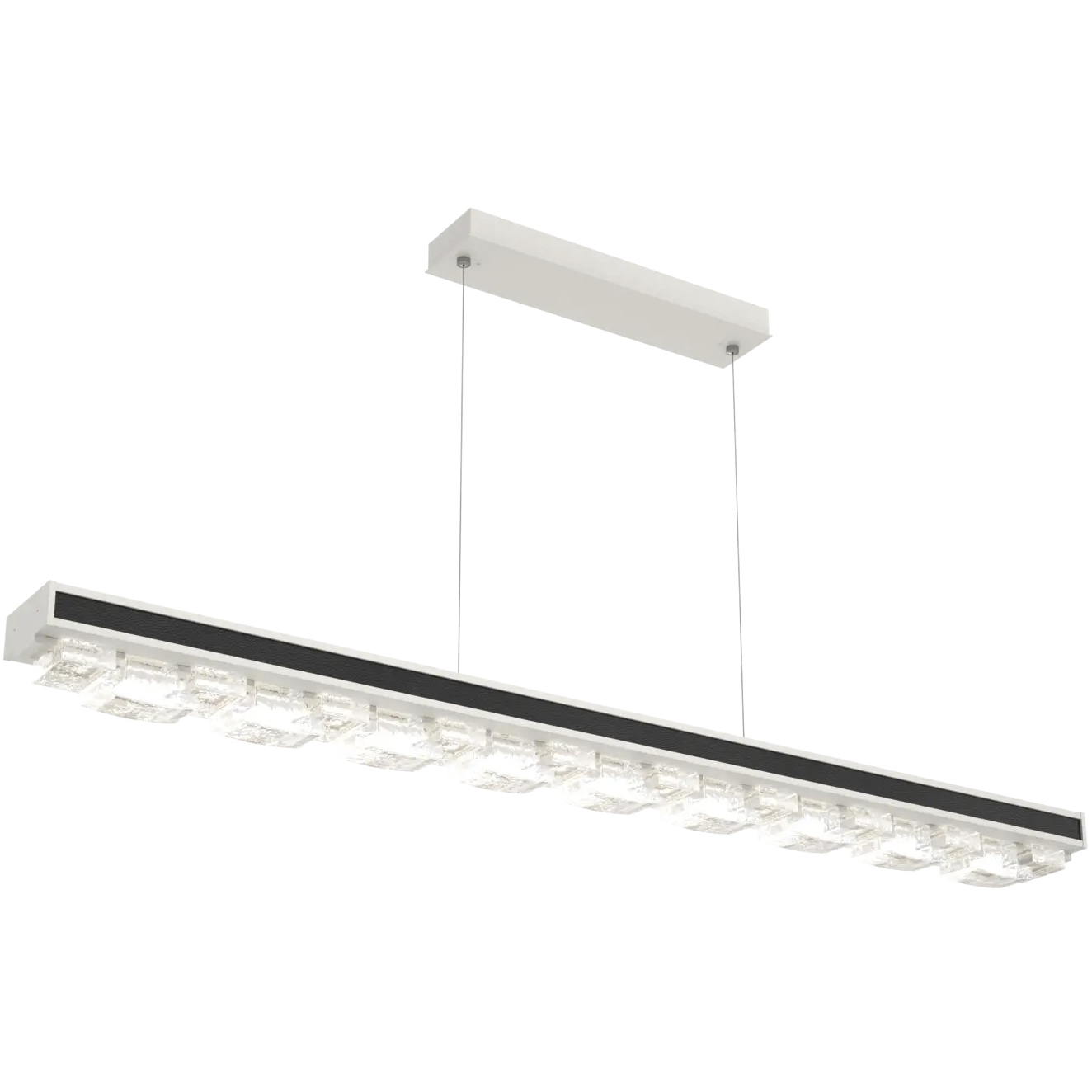 Tessera LED 62.6 inch Salt White with Licorice Linear Chandelier Ceiling Light