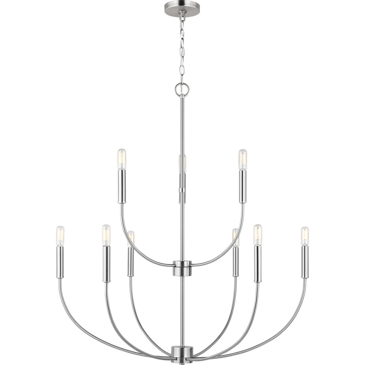 Greenwich 9 Light 32 inch Brushed Nickel Chandelier Ceiling Light