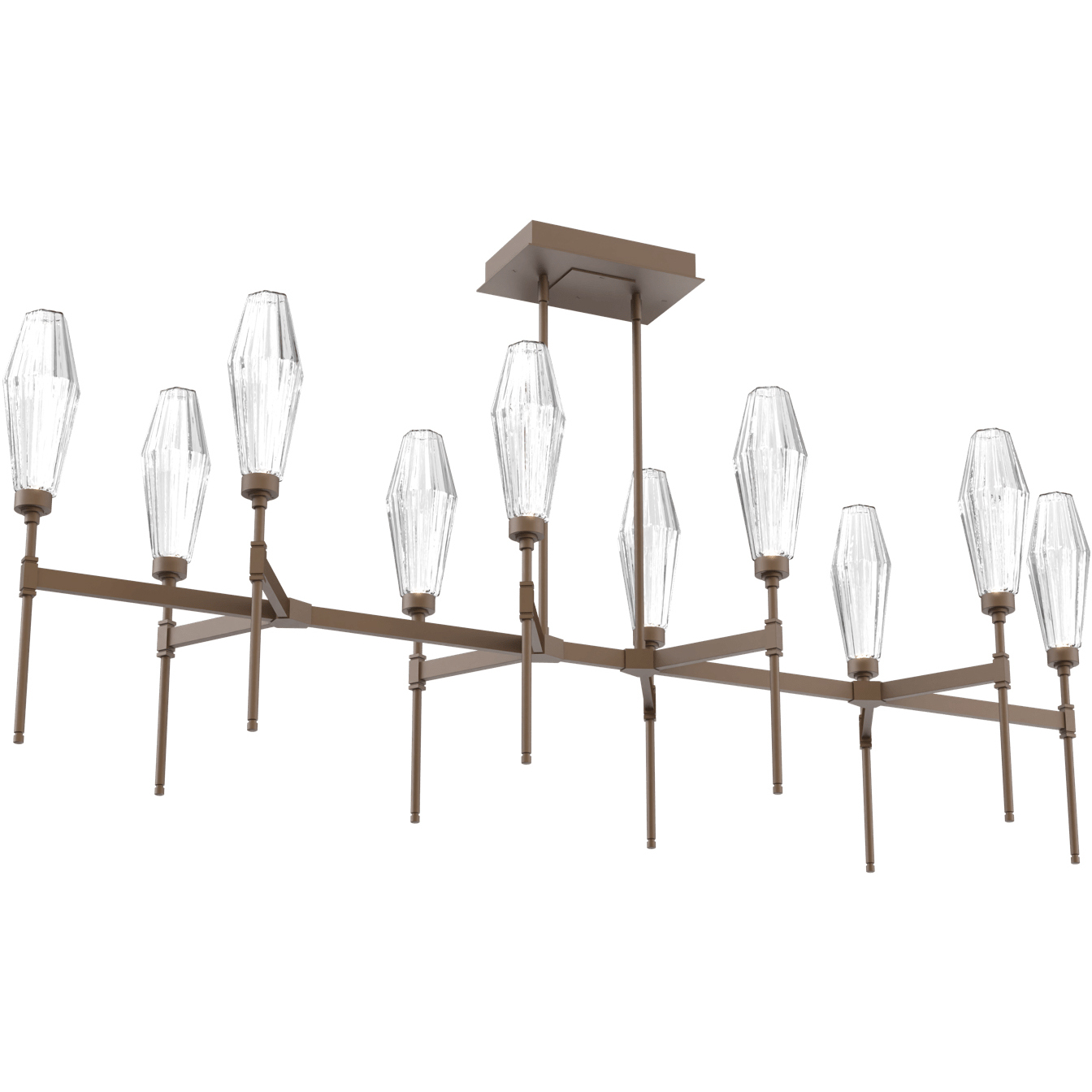 Aalto LED Flat Bronze Linear Pendant Ceiling Light in 3000K LED, Optic ...