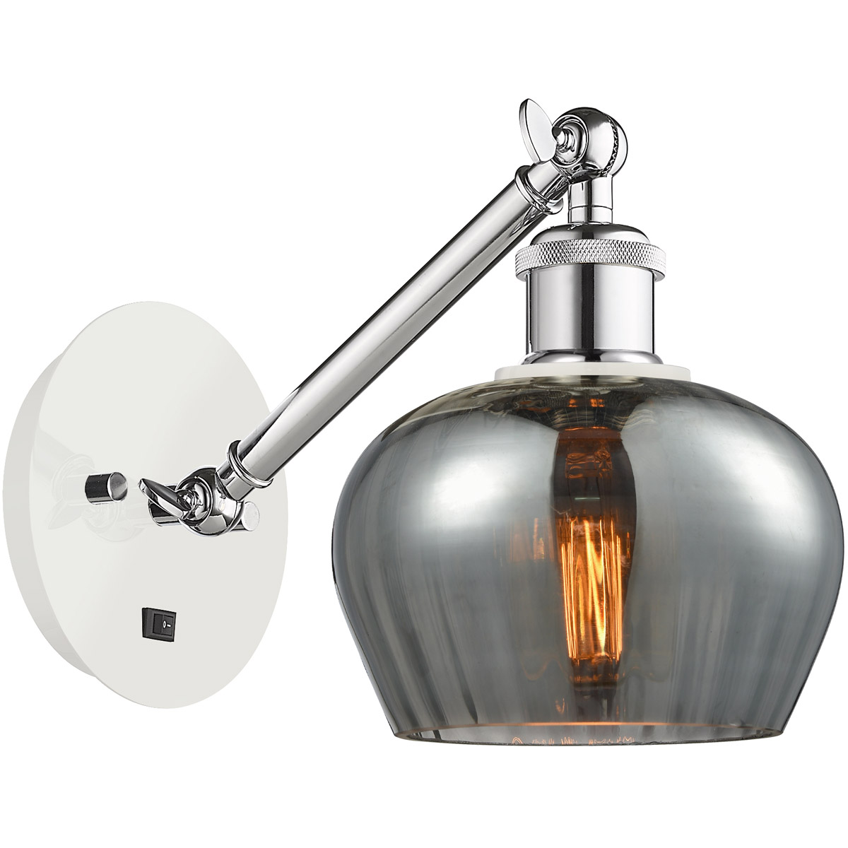 Ballston Fenton 1 Light 7 inch White and Polished Chrome Sconce Wall Light