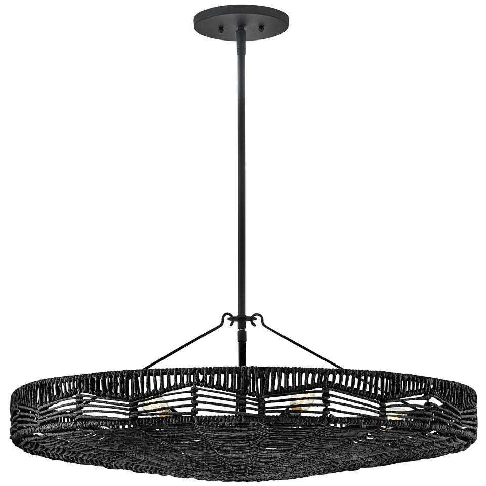 Ophelia 6 Light 30 inch Black Foyer Light Ceiling Light