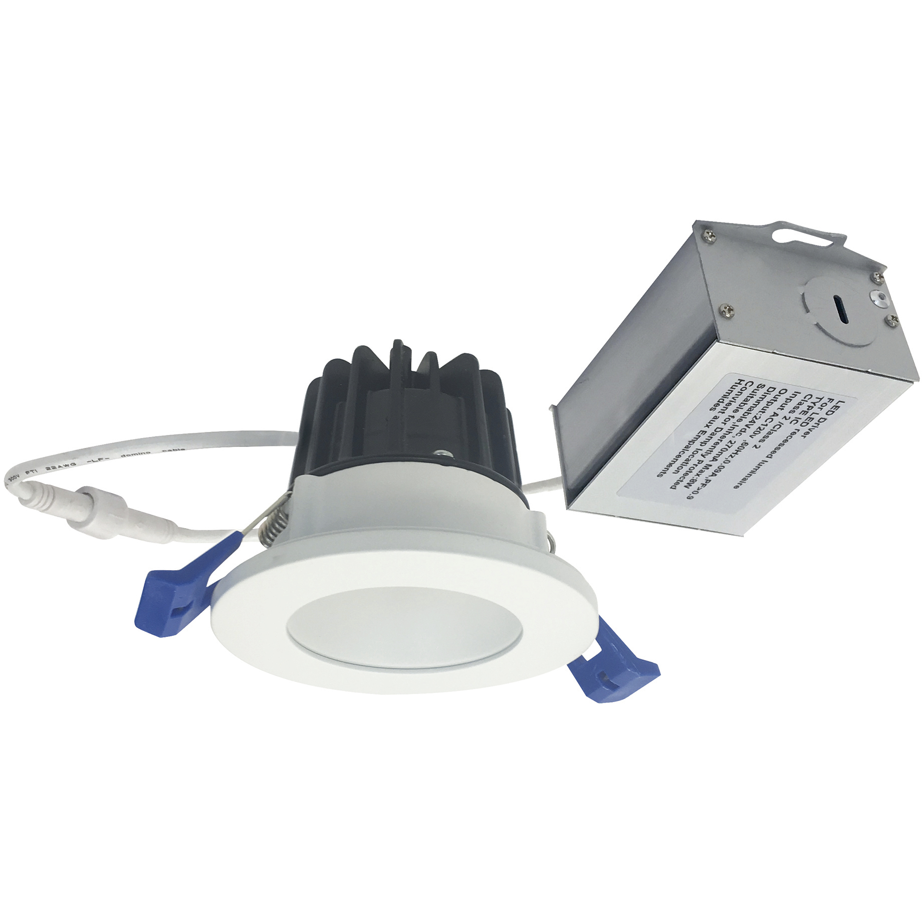 M2 Matte Powder White Mini Recessed Downlight in 2700K, 400, Round Reflector