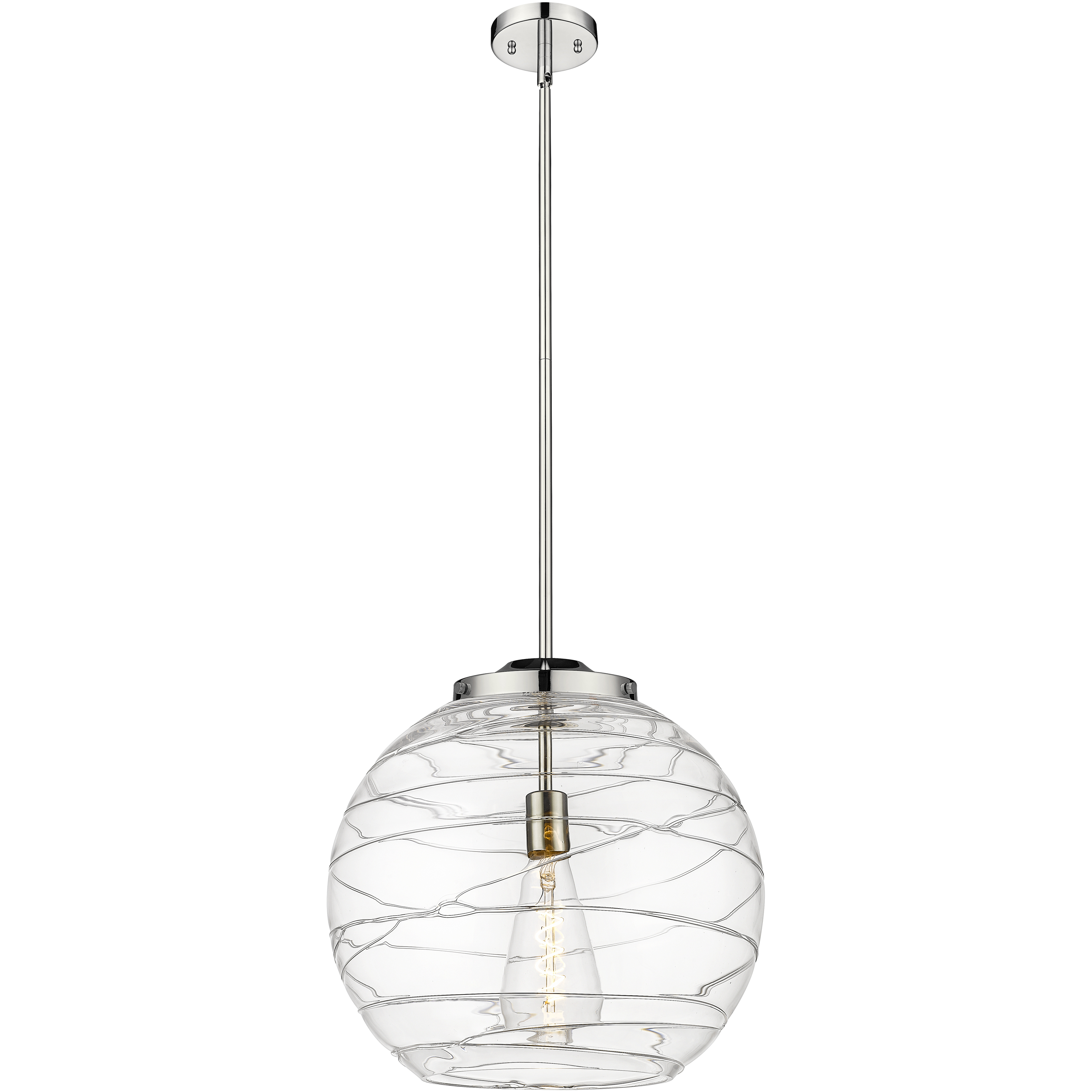 Ballston Athens Deco Swirl LED 15.75 inch Polished Nickel Pendant Ceiling Light in Clear Deco Swirl