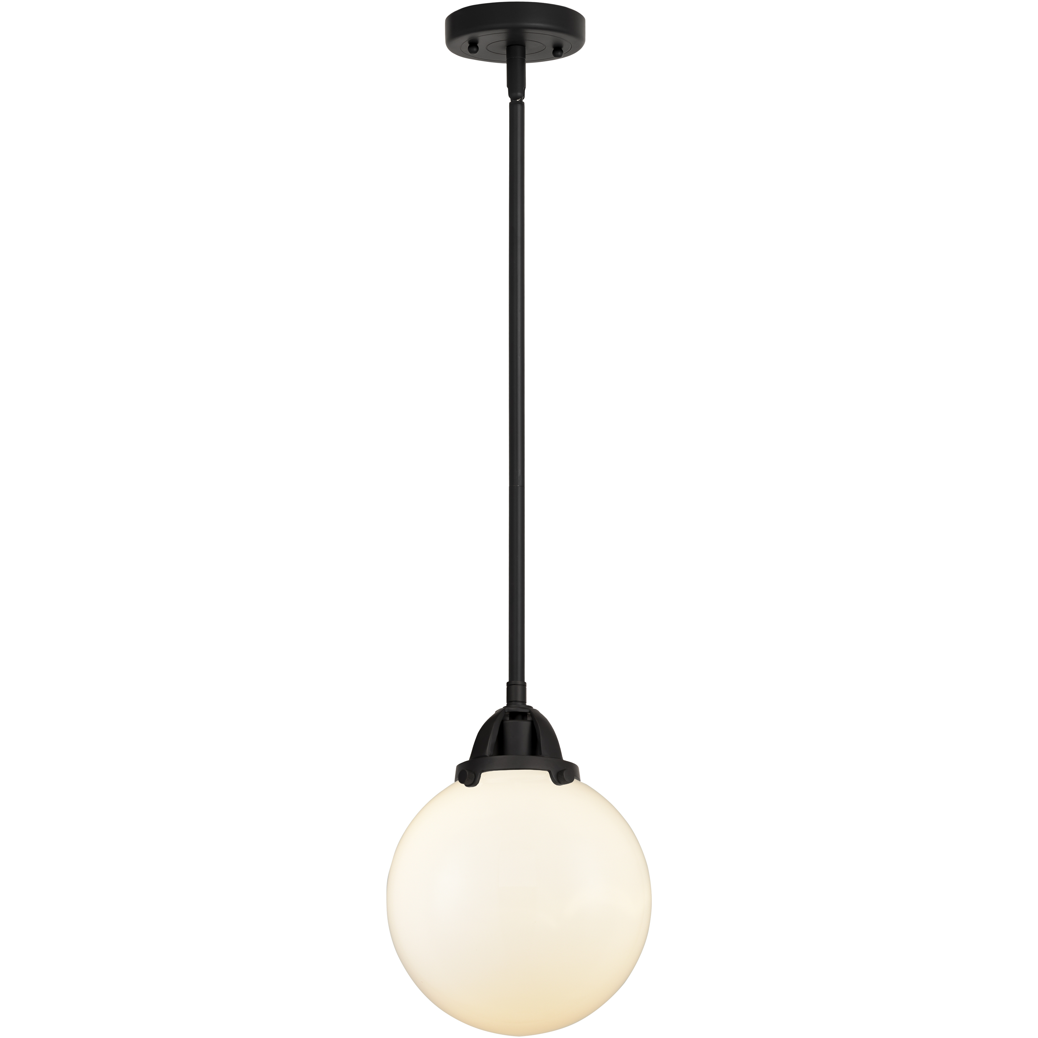 Nouveau 2 Beacon 1 Light 8 inch Matte Black Mini Pendant Ceiling Light in Incandescent, Matte White