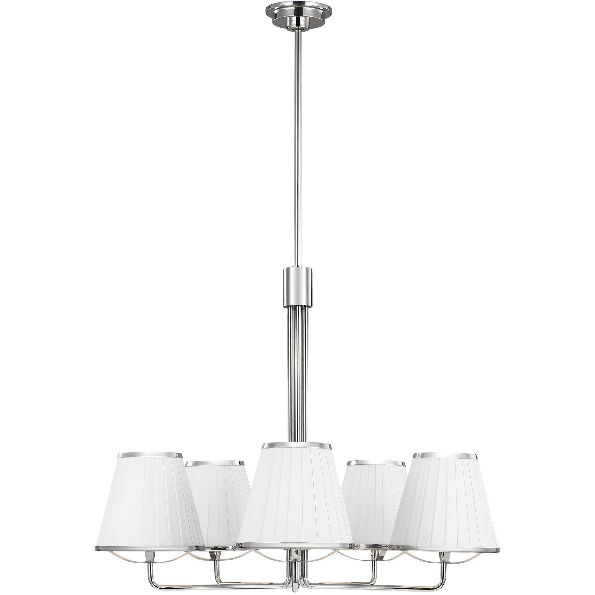 Esther 5 Light 26.63 inch Polished Nickel Chandelier Ceiling Light