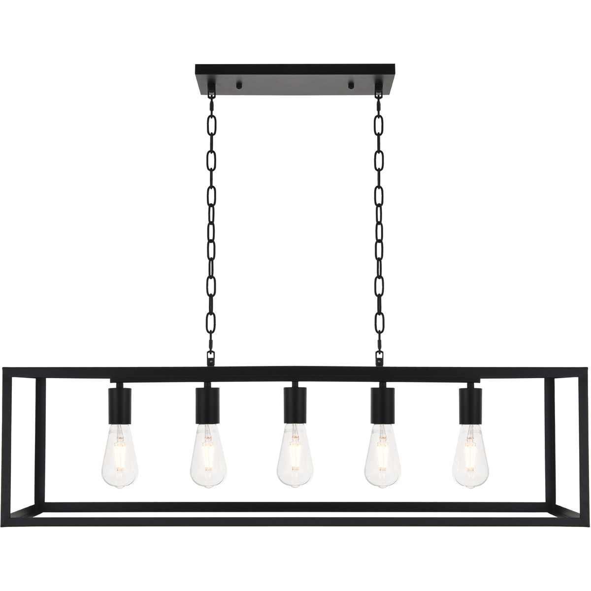 Resolute 5 Light 38 inch Black Pendant Ceiling Light