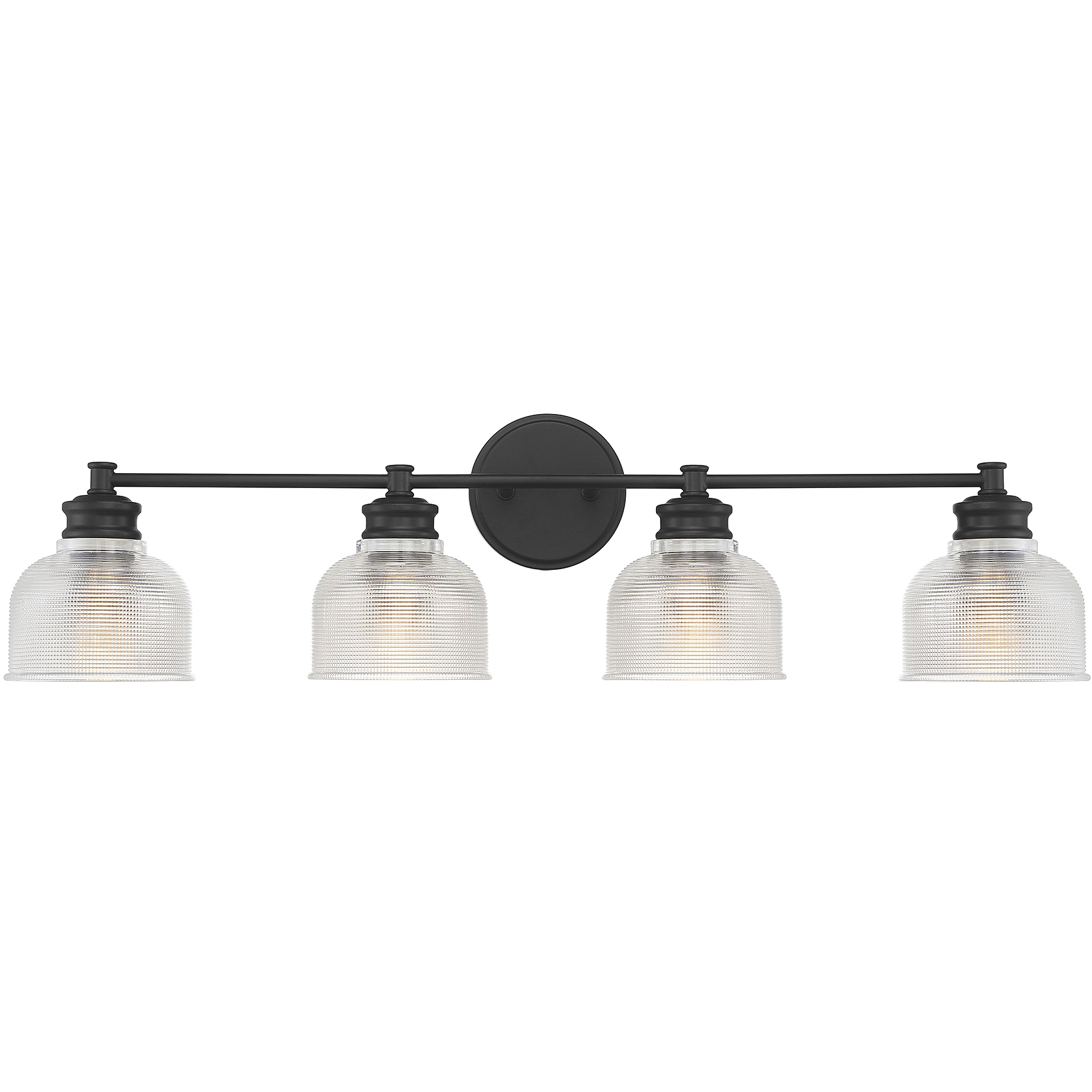 Transitional 4 Light 32 inch Matte Black Bathroom Vanity Light Wall Light