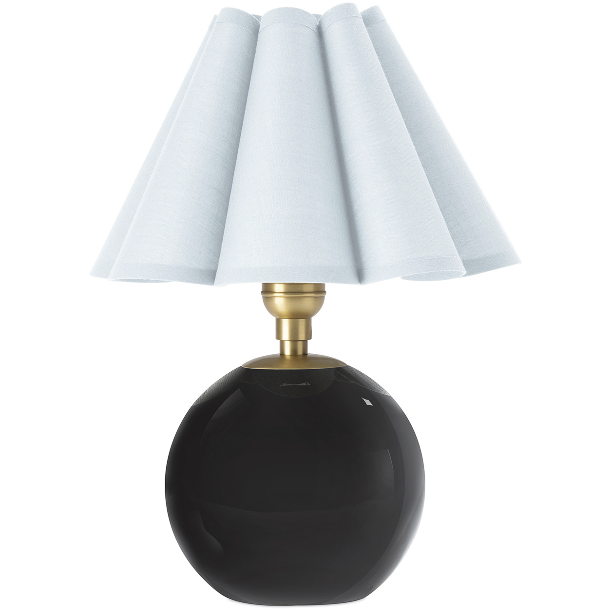Giorgio 13 inch 60 watt Natural Brass Mini Lamp Portable Light in Mist Blue Scalloped