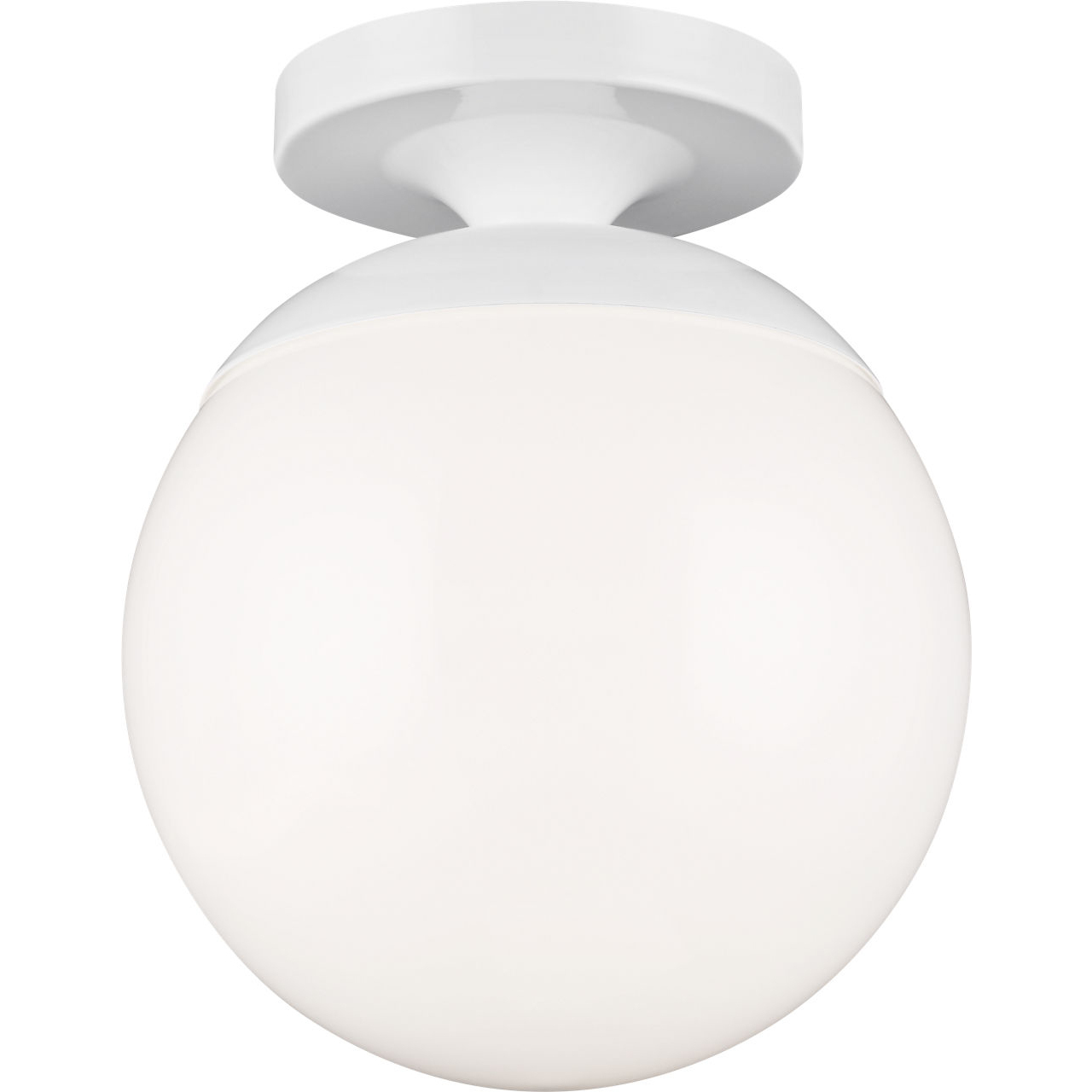 Leo - Hanging Globe LED 8 inch White Semi-Flush Mount Ceiling Light