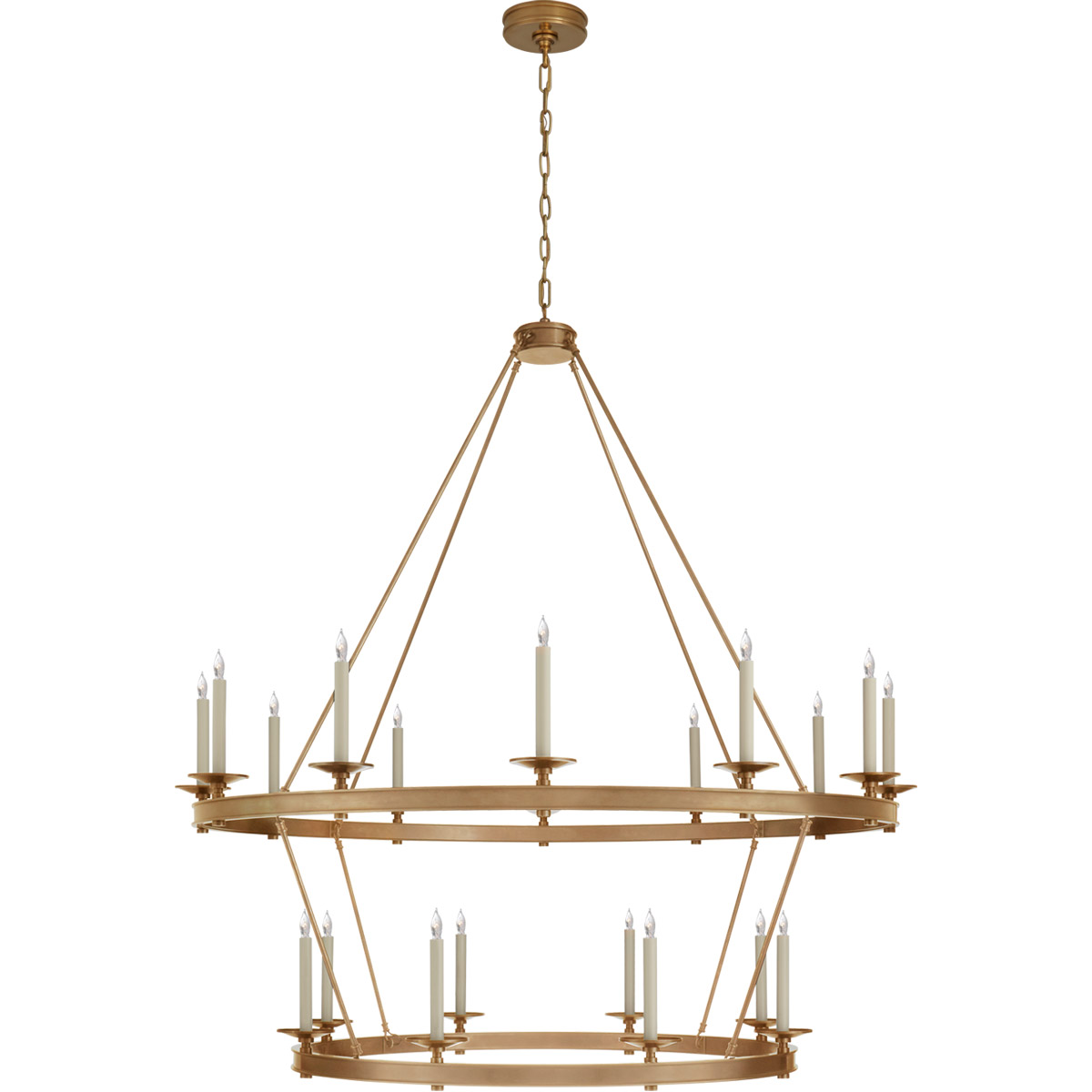 Chapman & Myers Launceton 20 Light 53.25 inch Antique-Burnished Brass Two Tiered Chandelier Ceiling Light, Grande