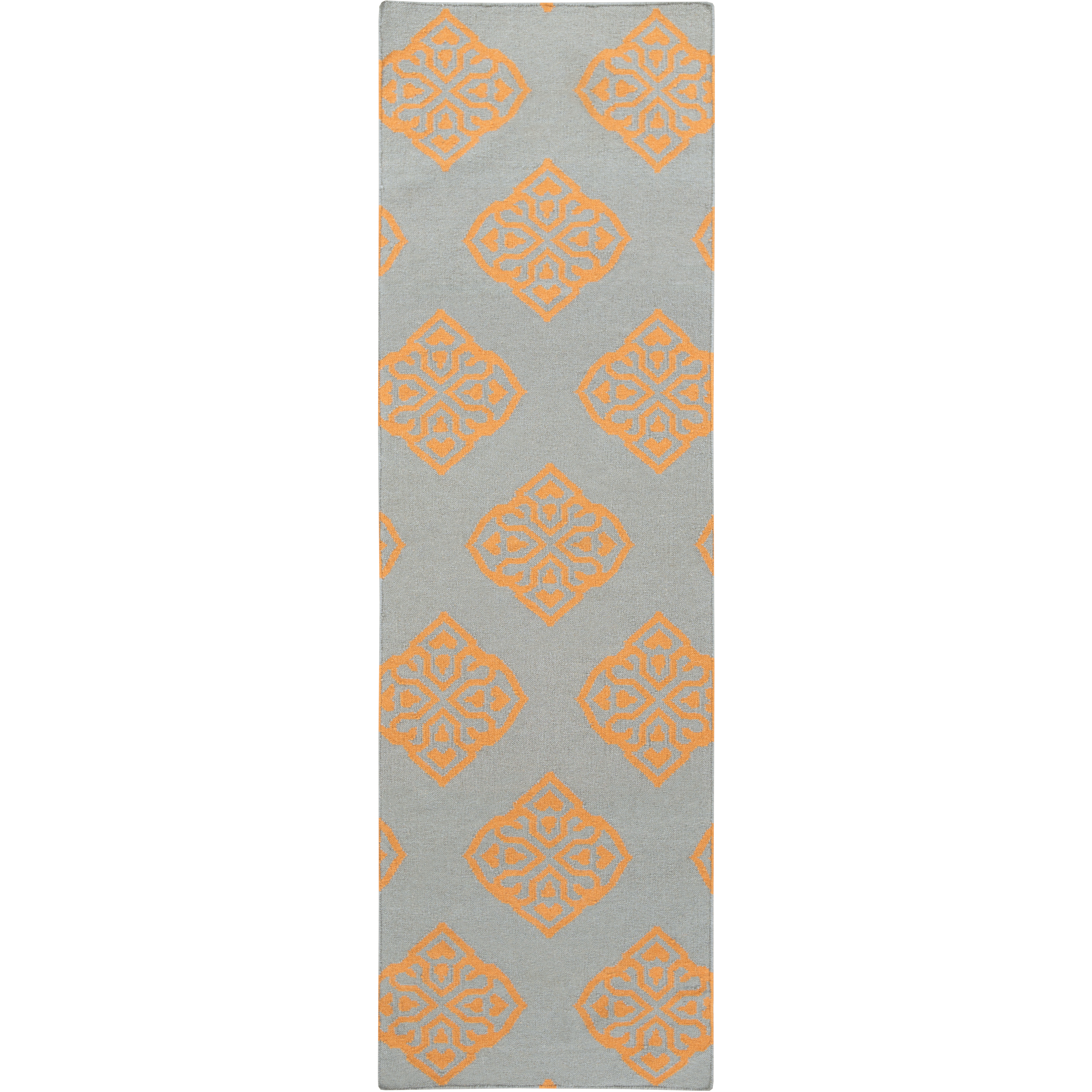Frontier 96 X 30 inch Bright Orange, Ivory Rug