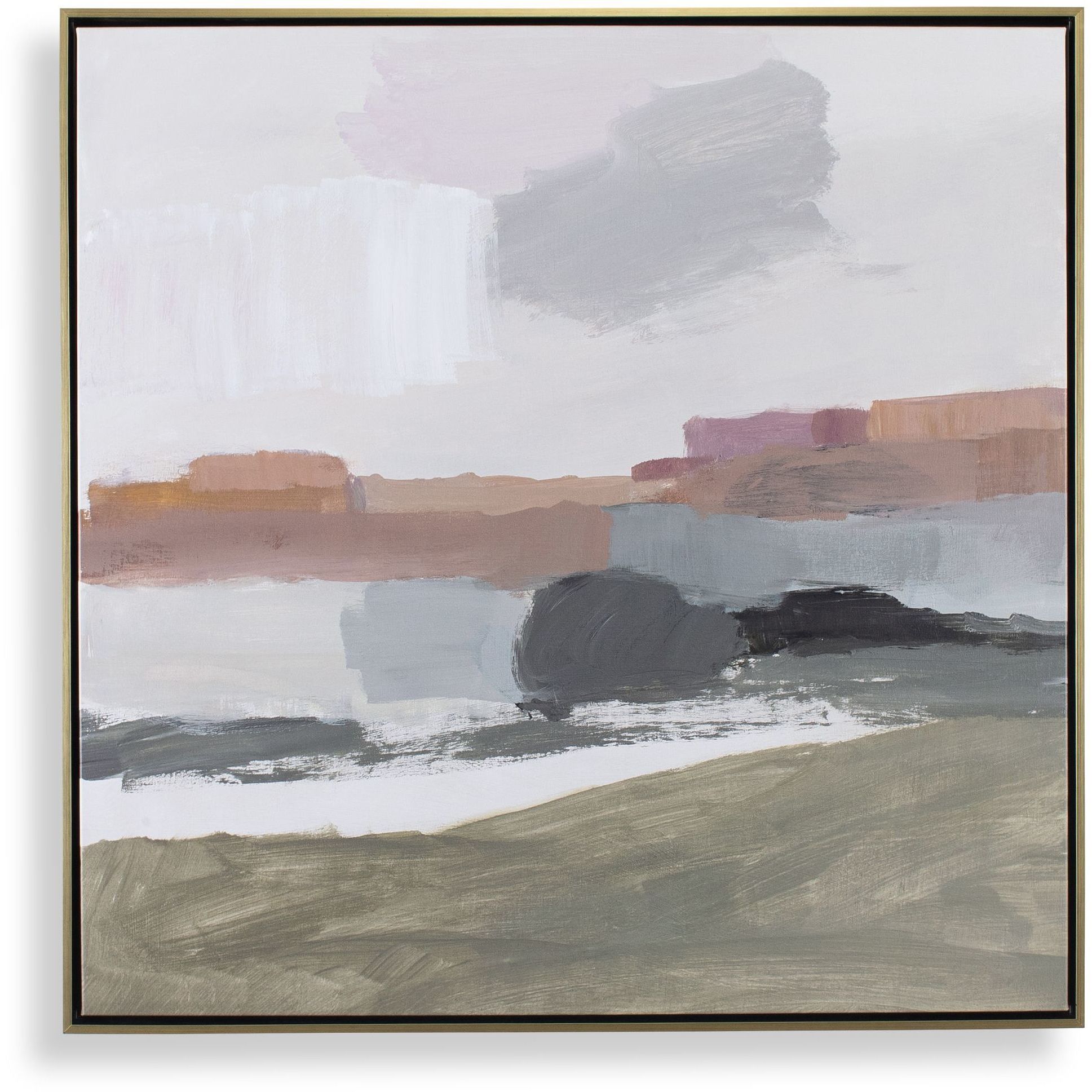 Westward Gray and Dusty Rose and Warm Brown and Sage Green Framed Landscape Art