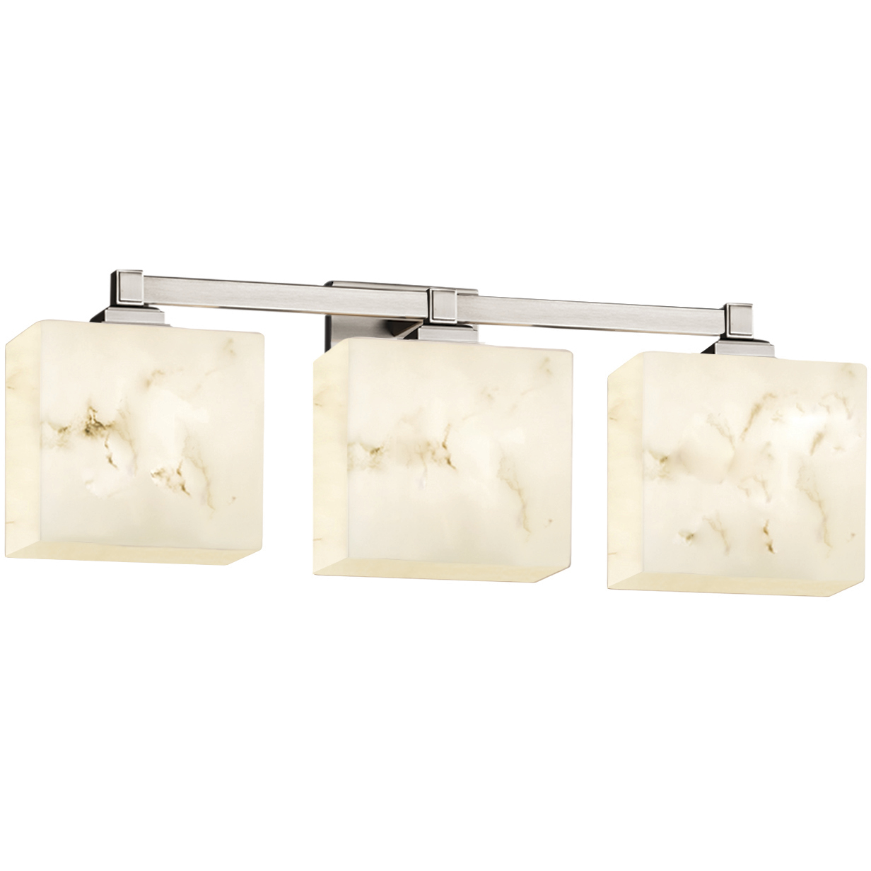 LumenAria 3 Light 23.5 inch Brushed Nickel Bath Bar Wall Light in Rectangle, Incandescent, Rectangle