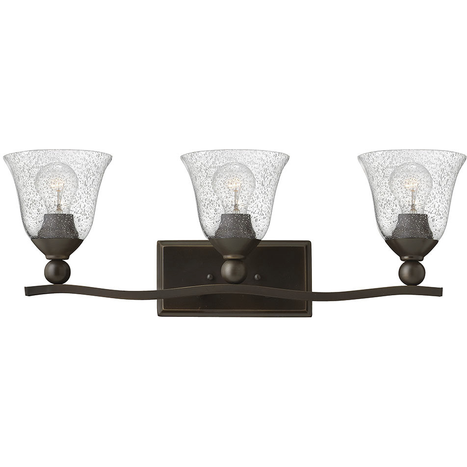 Bolla 3 Light 26 inch Olde Bronze Vanity Light Wall Light in Clear Seedy
