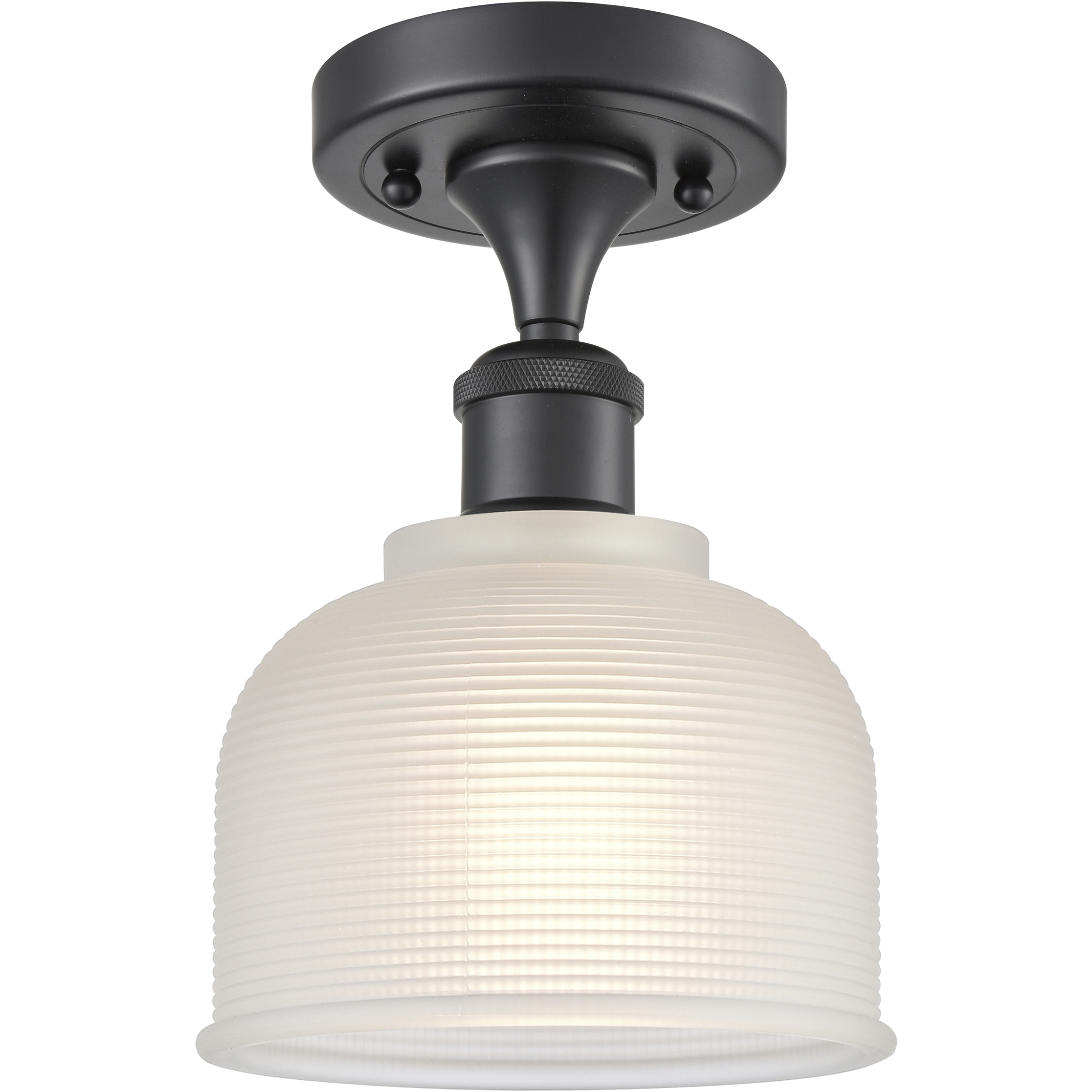 Dayton 1 Light 5.5 inch Matte Black Semi-Flush Mount Ceiling Light