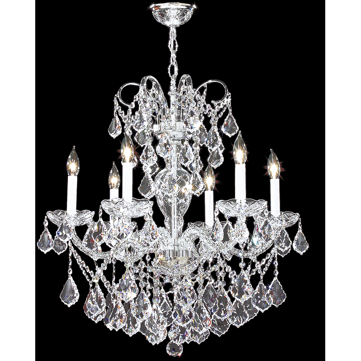 Vienna 6 Light 26 inch Silver Chandelier Ceiling Light