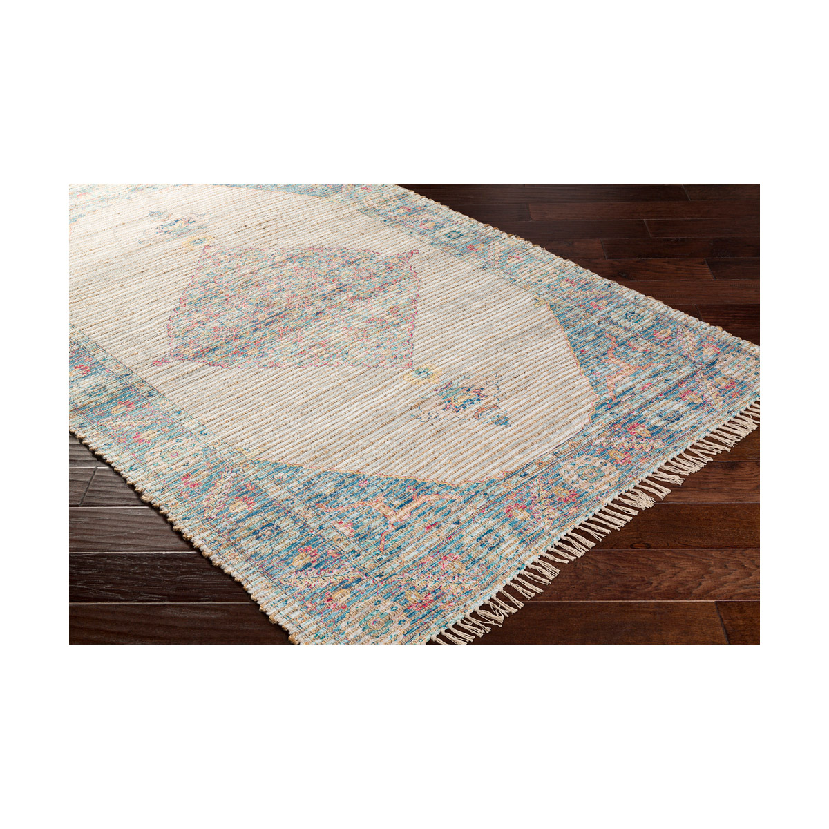 Coventry 36 X 24 inch White/Bright Pink/Aqua/Denim/Khaki Rugs
