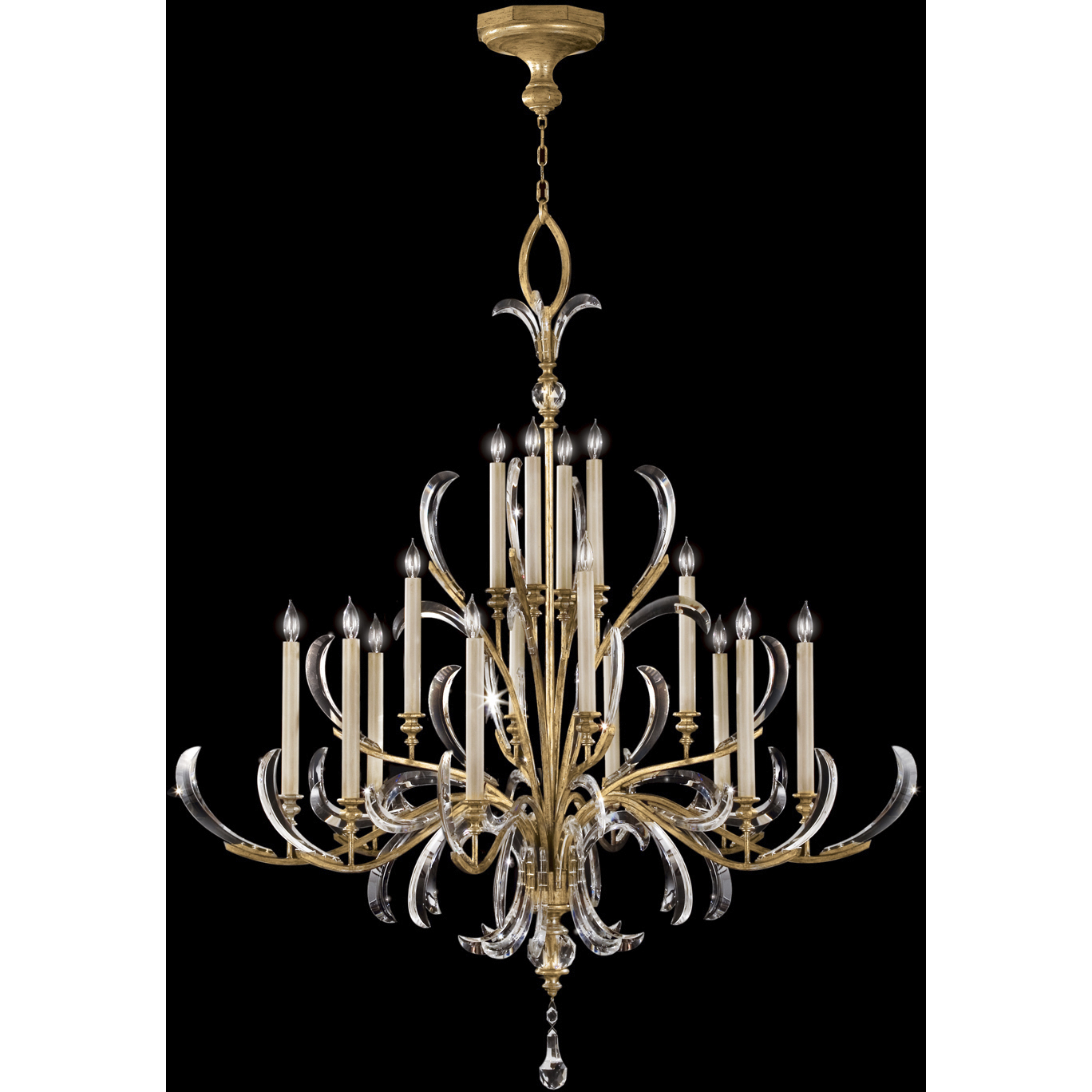 Beveled Arcs 16 Light 58 inch Gold Chandelier Ceiling Light
