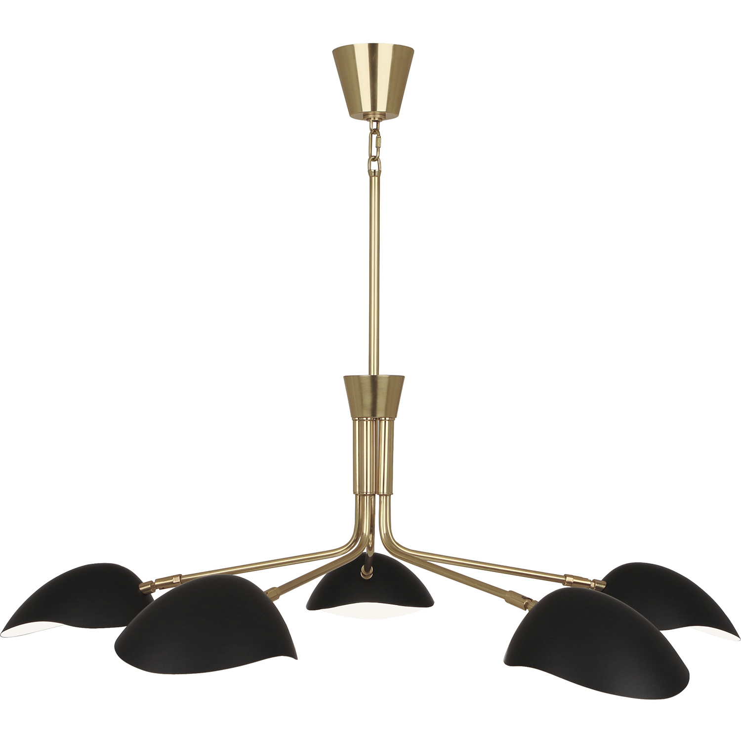 Rico Espinet Racer 5 Light 50 inch Modern Brass Chandelier Ceiling Light in Matte Black