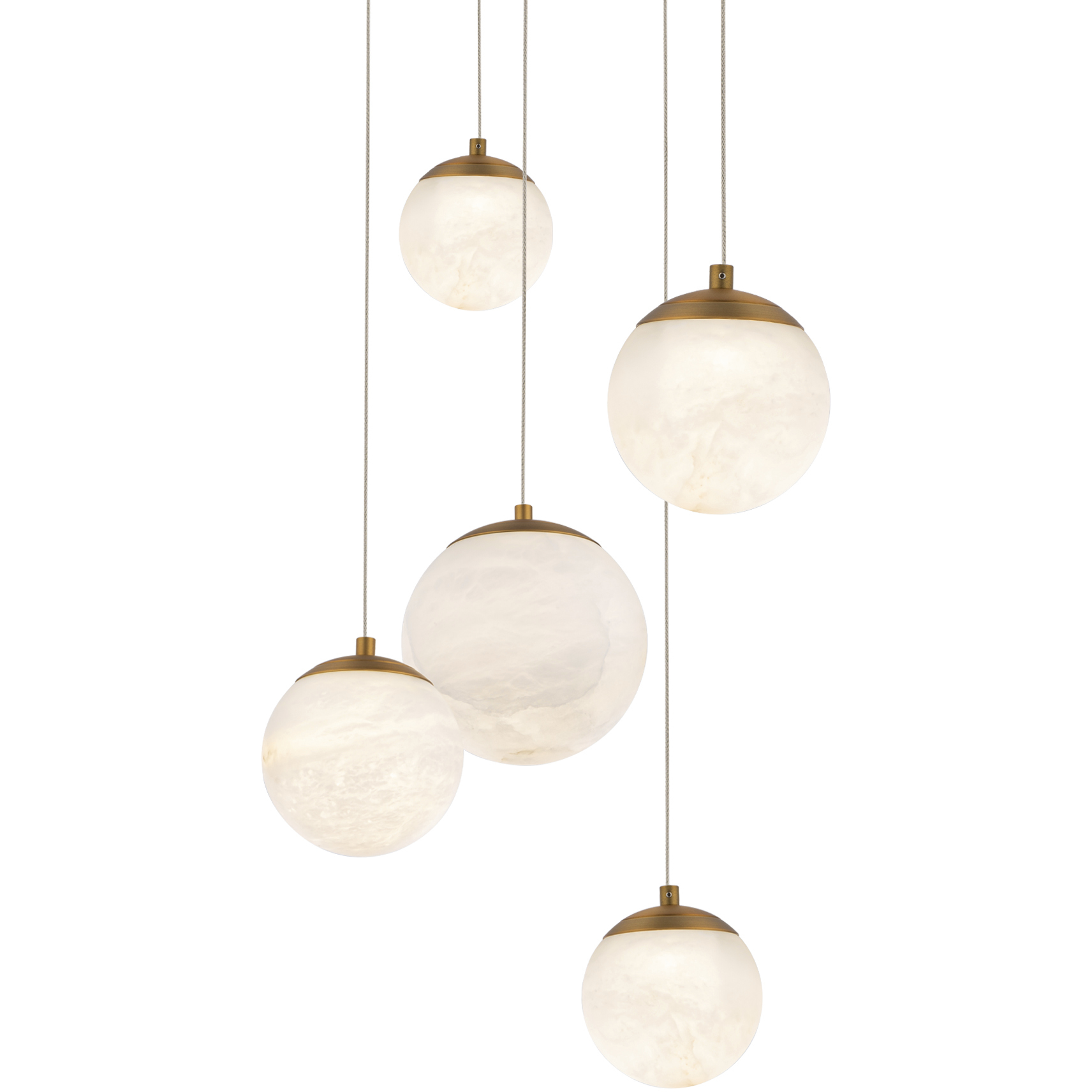 Pisces 5 Light 17 inch Aged Brass Pendant Ceiling Light