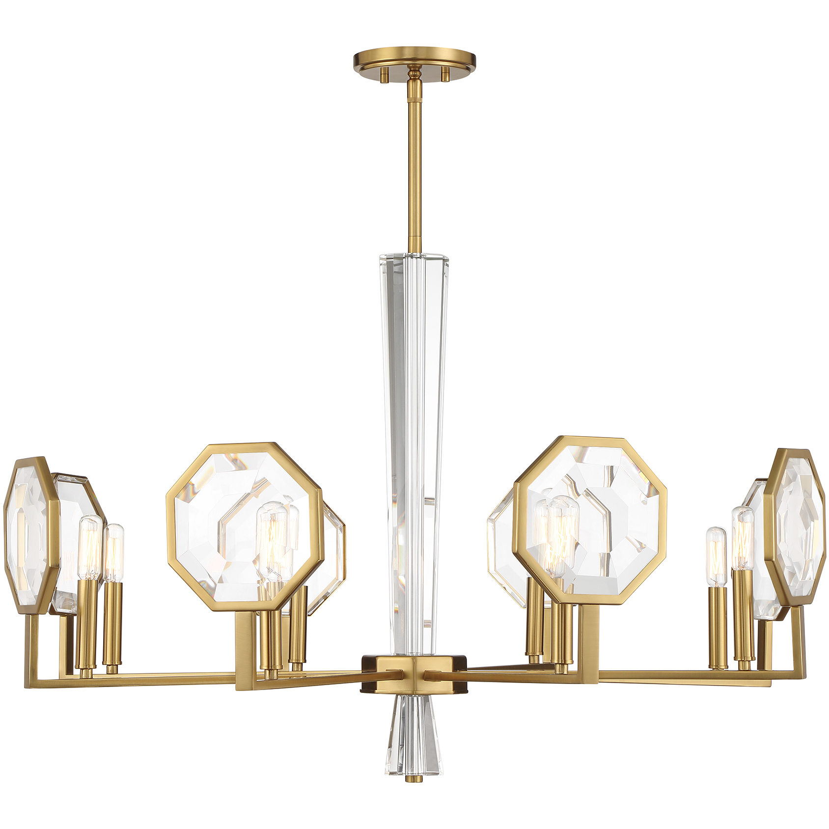 Leighton 8 Light 36 inch Warm Brass Chandelier Ceiling Light