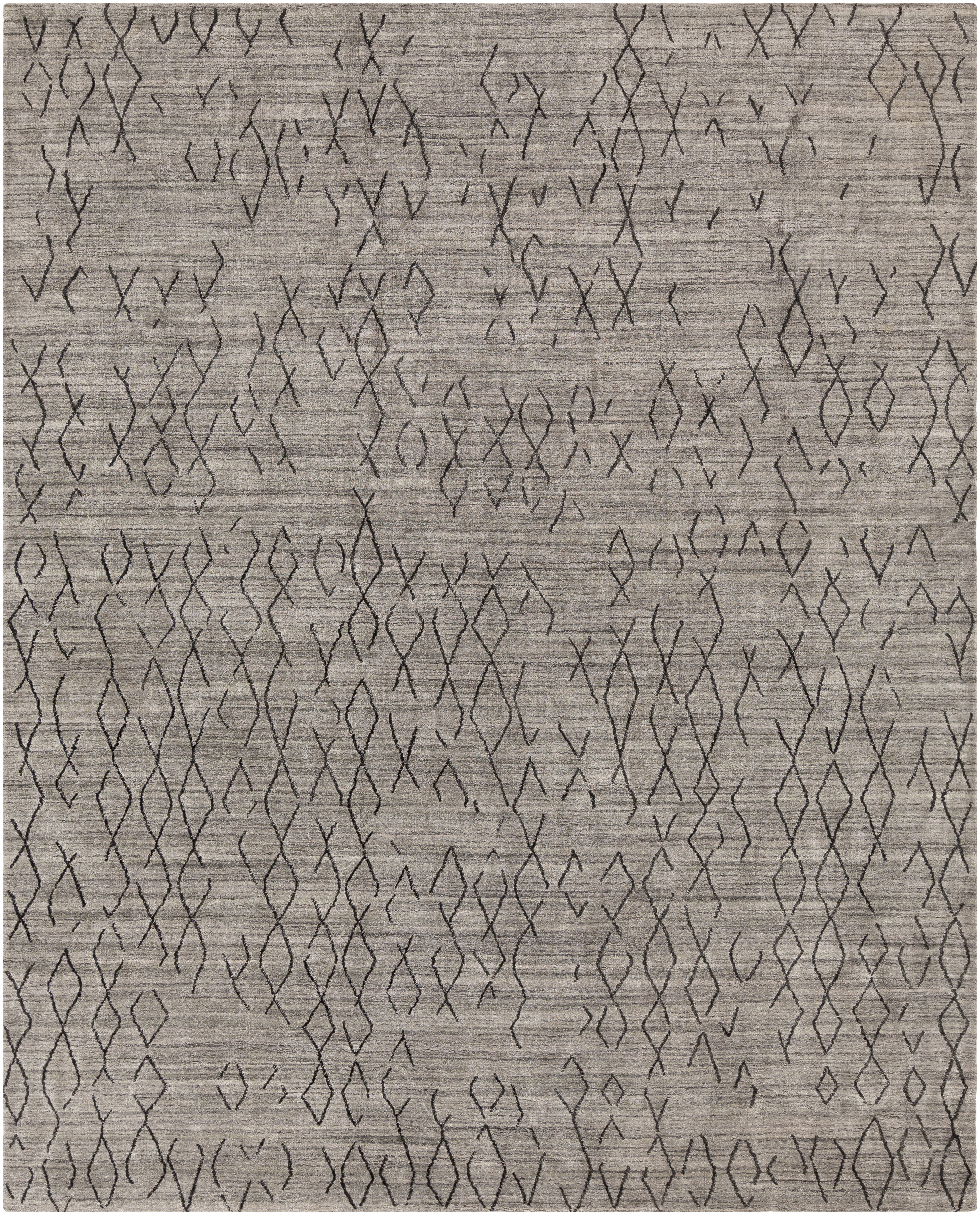 Pokhara 108 X 72 inch Gray Rug in 6 X 9, Rectangle