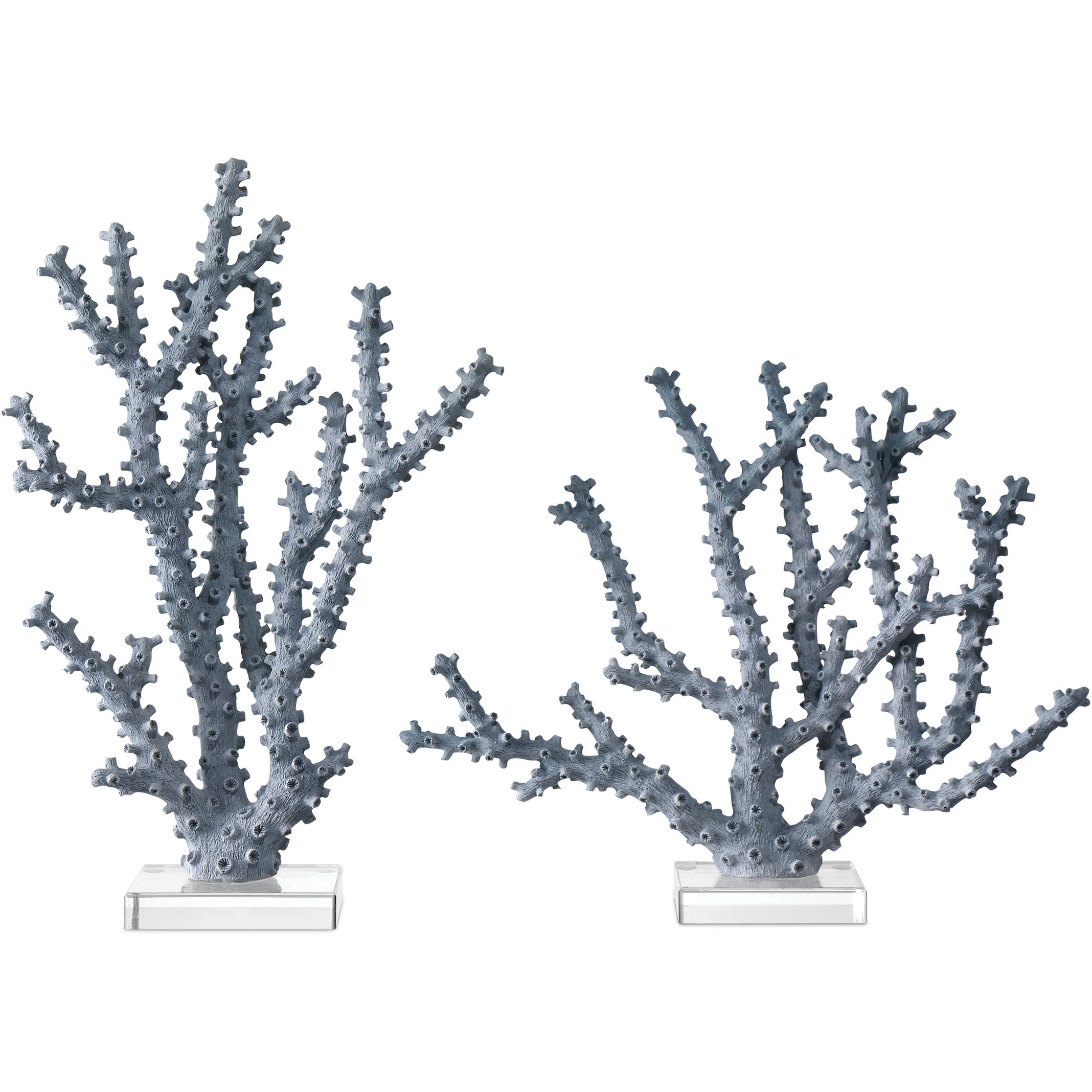 Blue Coral 12.25 X 10.75 inch Sculptures, Set of 2