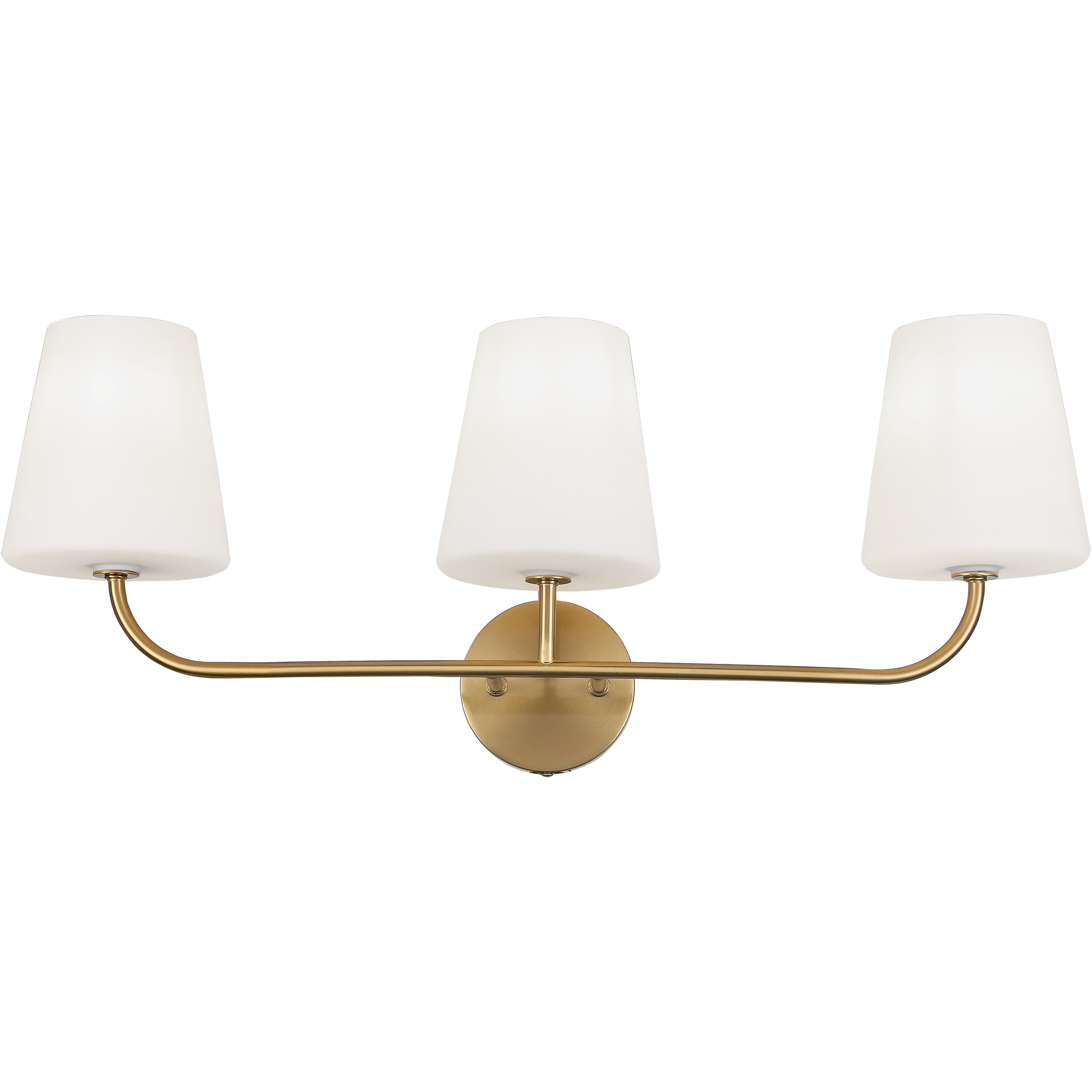 Eleanor 3 Light 26 inch Aged Brass with White Vanity Light Wall Light