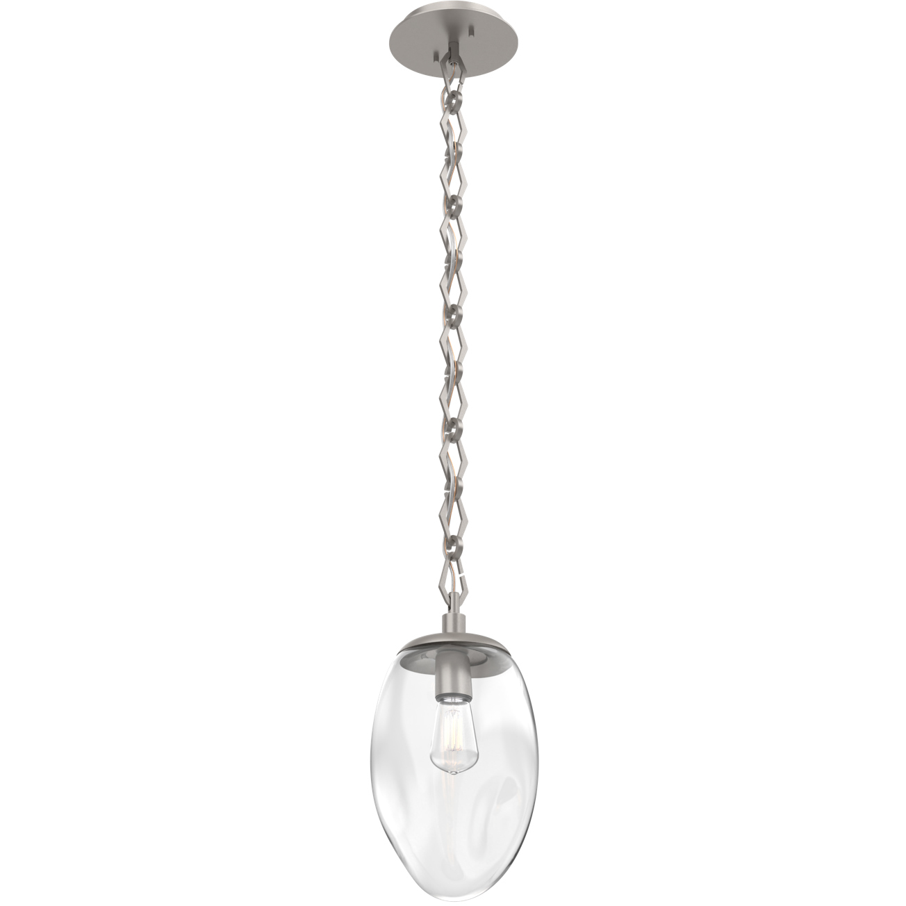 Meteo 1 Light 8 inch Beige Silver Pendant Ceiling Light in Clear, Diamond Chain