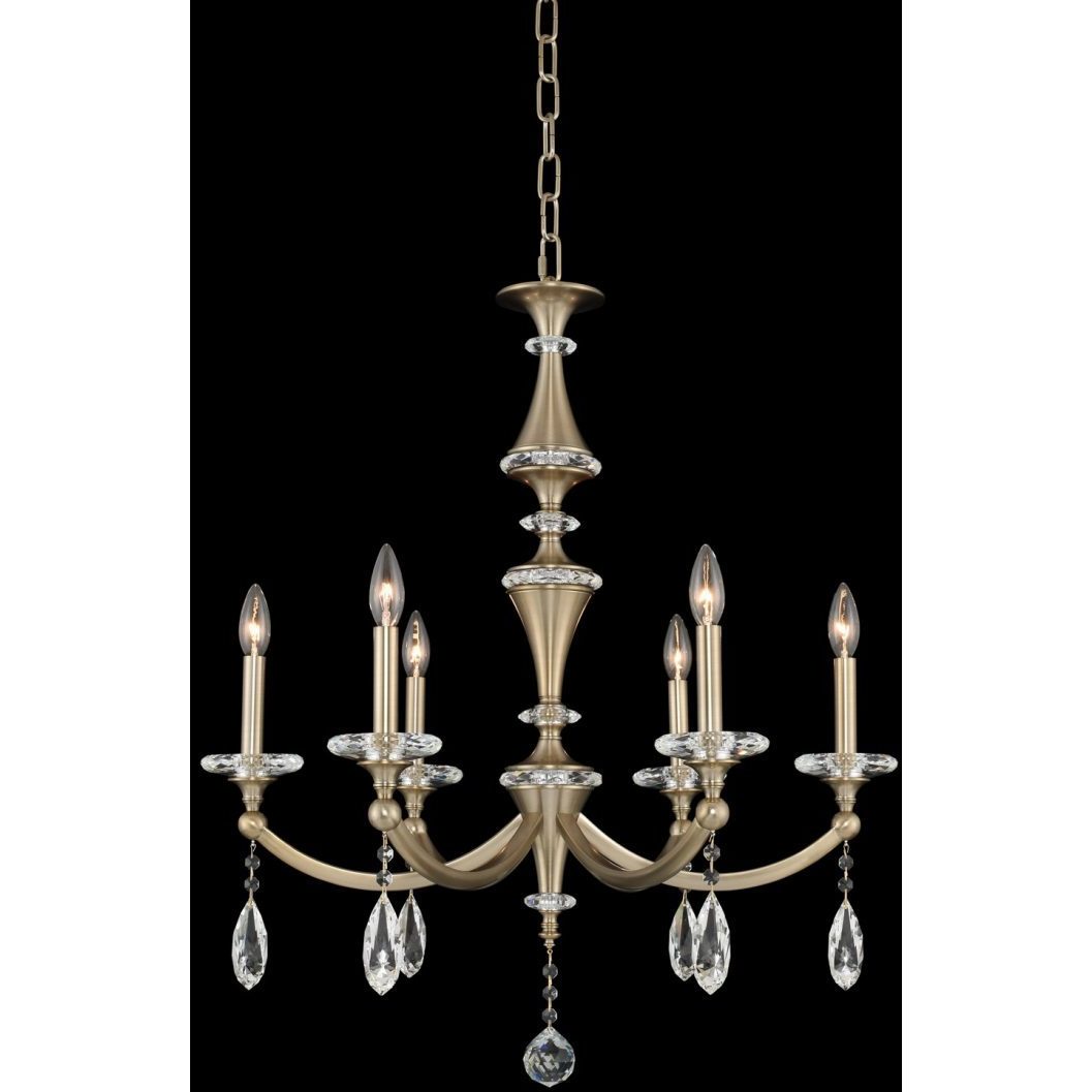 Floridia 6 Light 27 inch Matte Brushed Champagne Gold Chandelier Ceiling Light