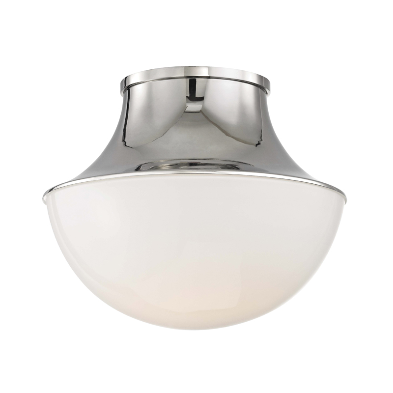 Lettie 1 Light 10.75 inch Polished Nickel Flush Mount Ceiling Light, Small