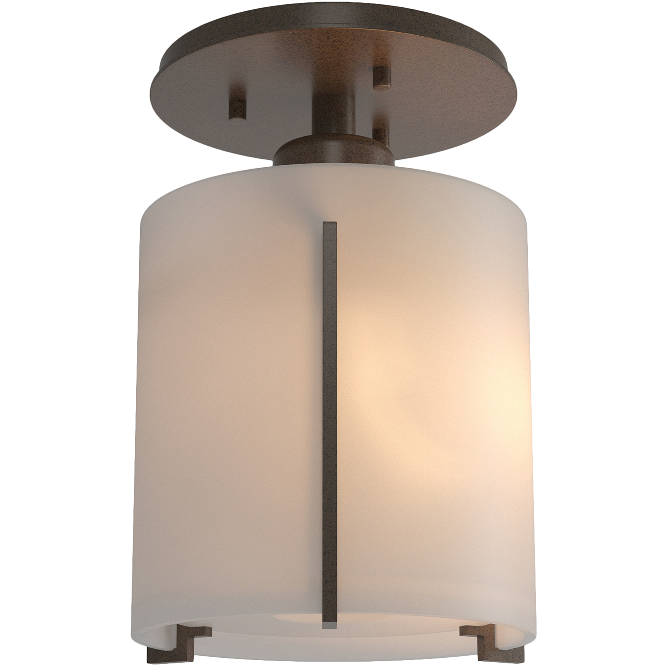 Exos Round 1 Light 6 inch Bronze Semi-Flush Ceiling Light, Round