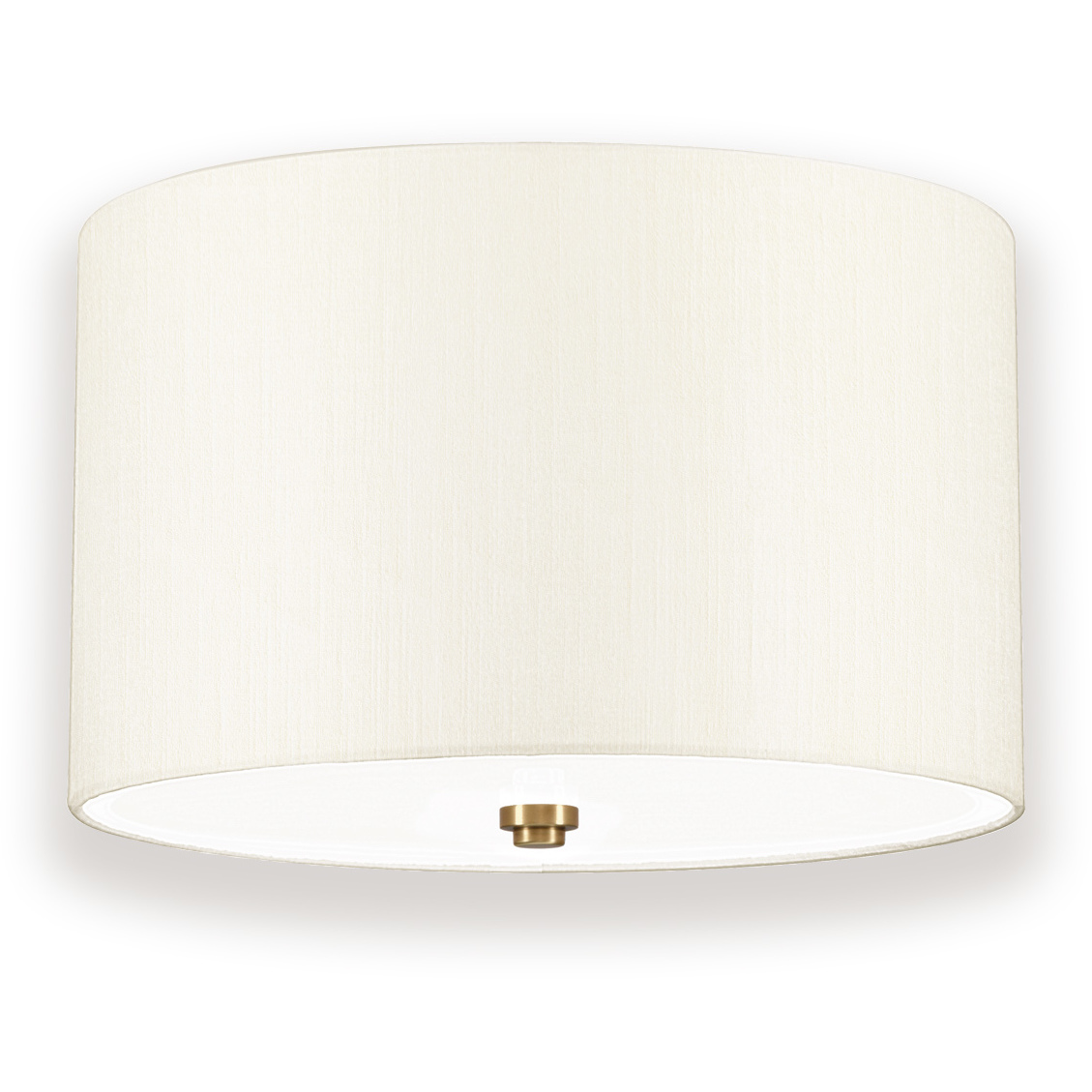 Fletcher 3 Light 14 inch Aged Brass and Ivory Shade Flush Mount Ceiling Light
