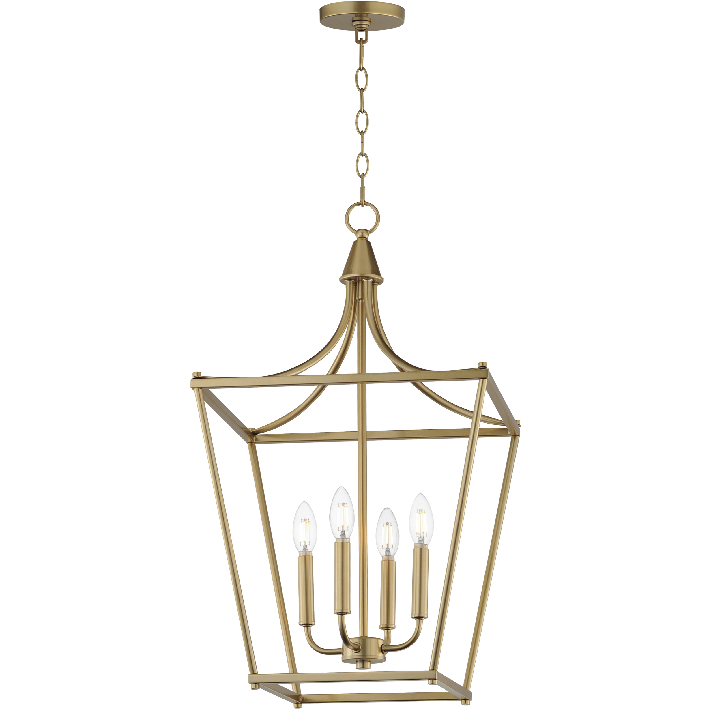Clifton 4 Light 16 inch Natural Aged Brass Single Pendant Ceiling Light