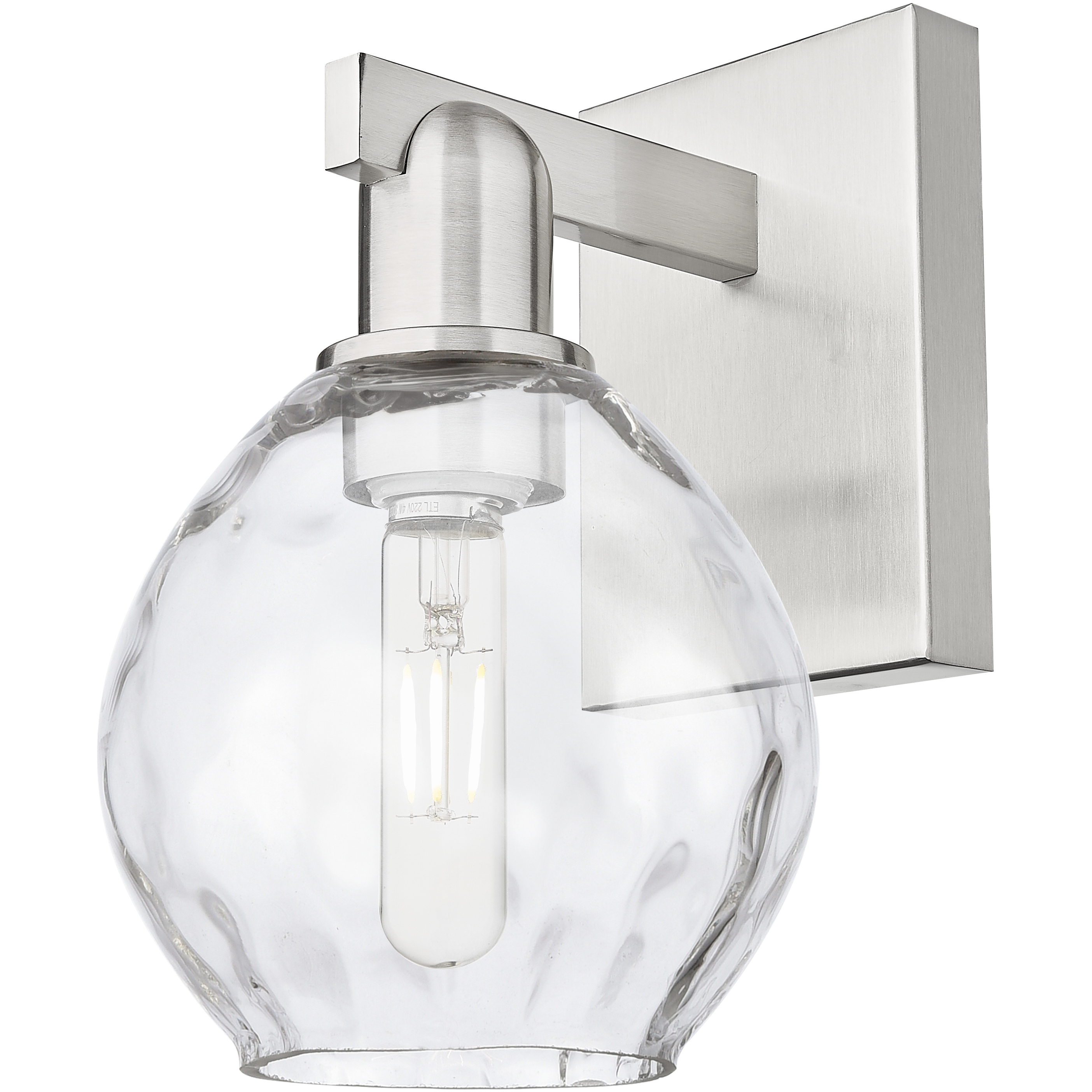 Arcadia Waverly Armed Sconce Wall Light in Brushed Satin Nickel