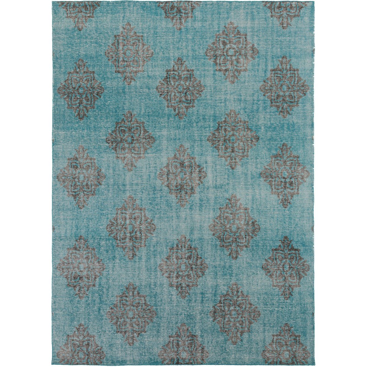 Zahra 132 X 96 inch Green and Black Area Rug, Wool