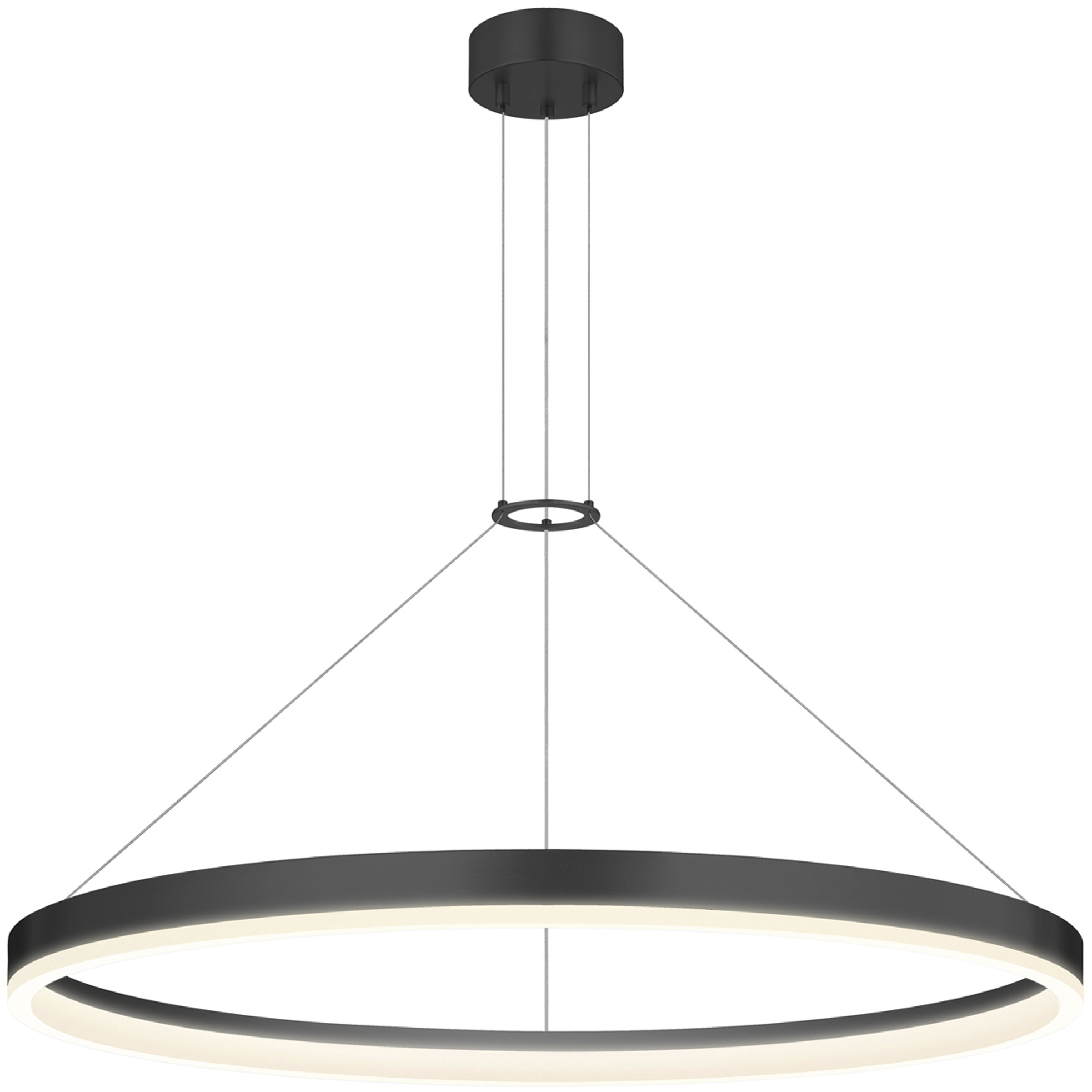 Corona LED 31.5 inch Satin Black Pendant Ceiling Light in 3000K, Standard Suspension