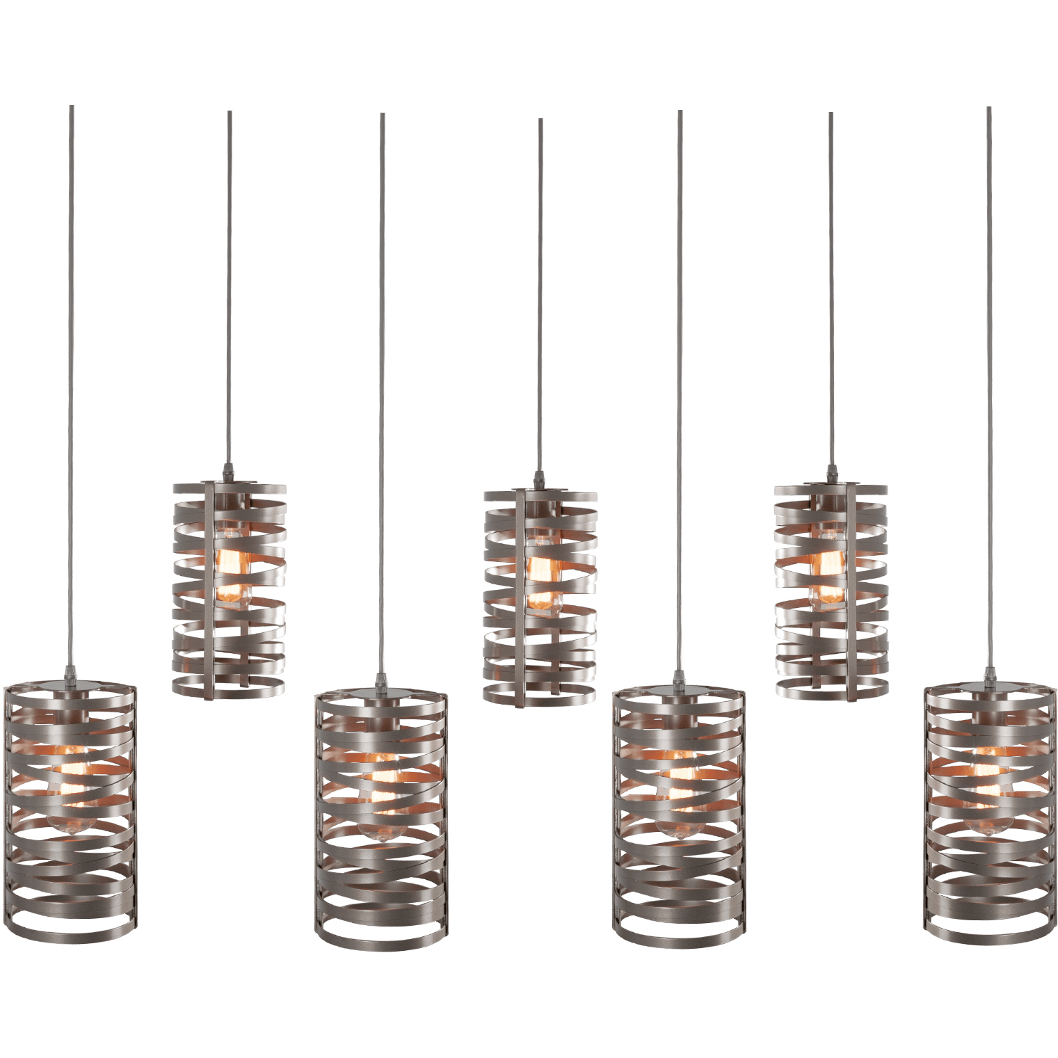 Tempest LED Classic Silver Linear Pendant Ceiling Light in 3000K LED, Frosted, Multi-Pendant
