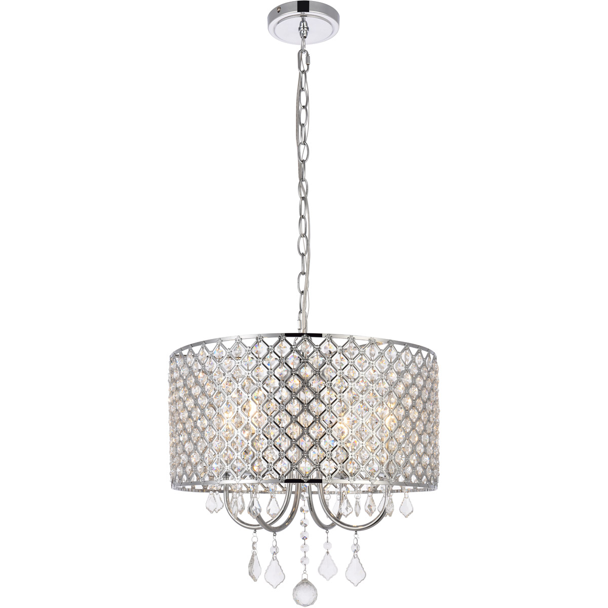 Elise 4 Light 17 inch Chrome Pendant Ceiling Light