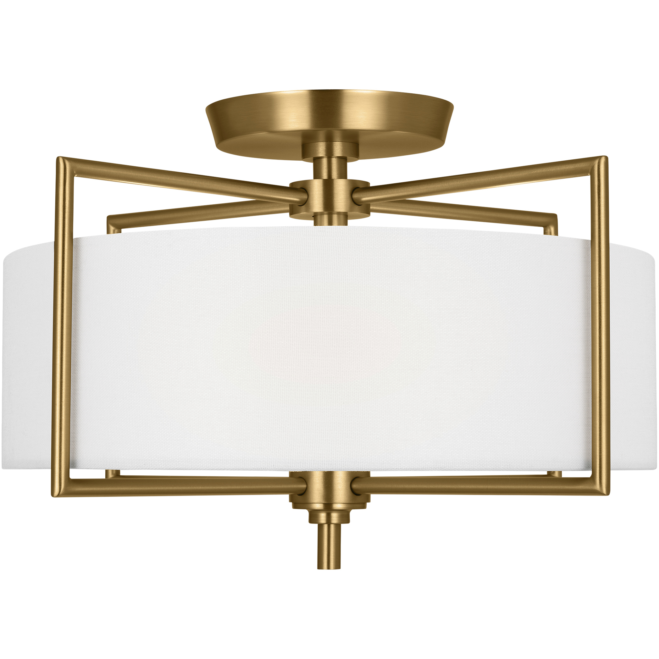 C&M by Chapman & Myers Perno 2 Light 15 inch Burnished Brass Semi-Flush Mount Ceiling Light