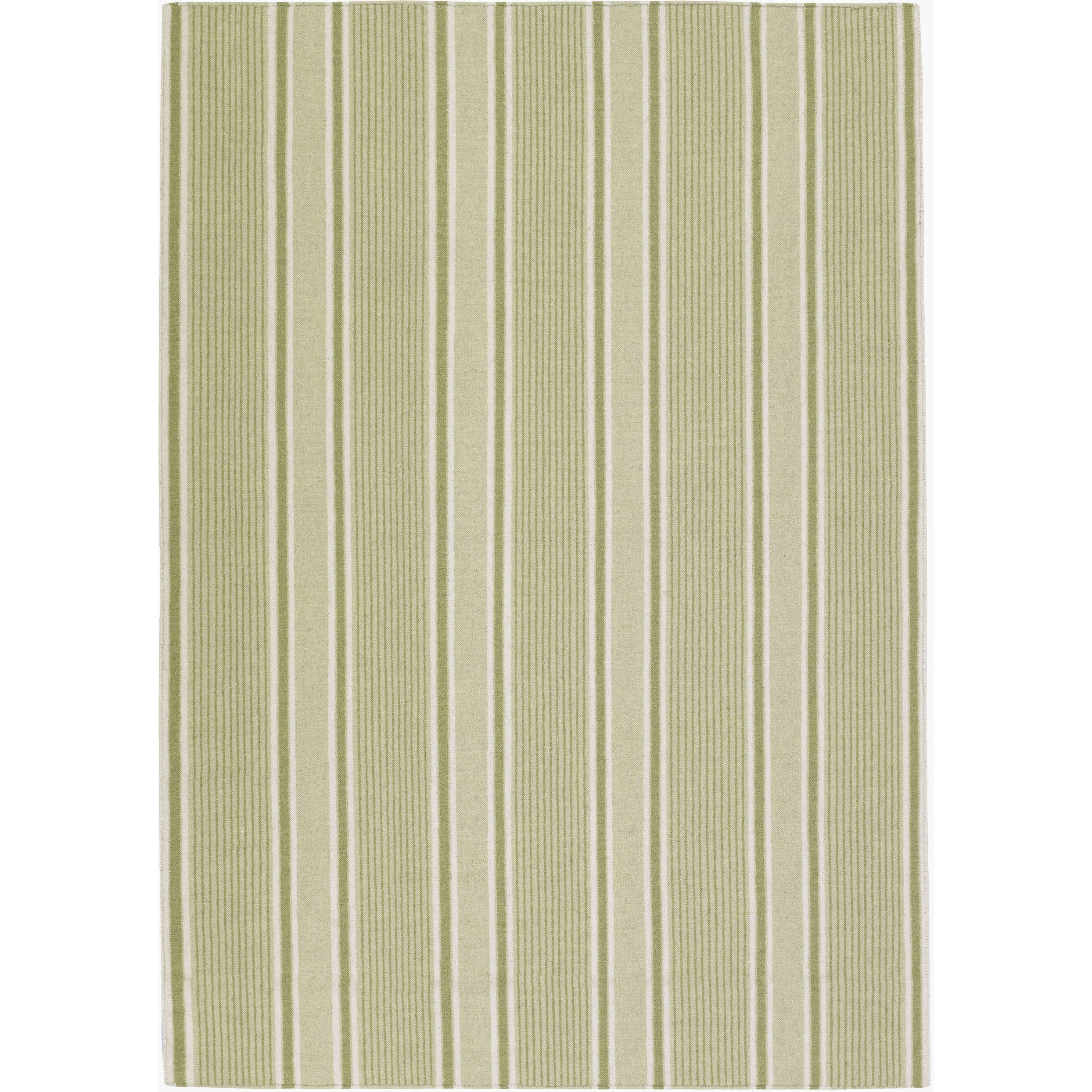 Farmhouse Stripes 66 X 42 inch Lime, Beige Rug